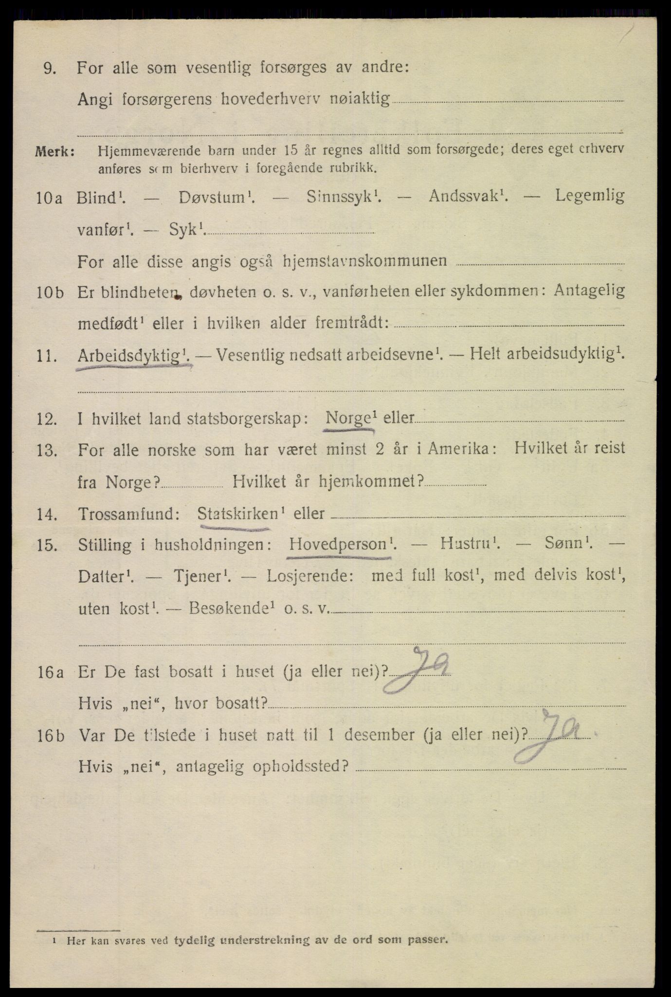 SAK, 1920 census for Arendal, 1920, p. 24941