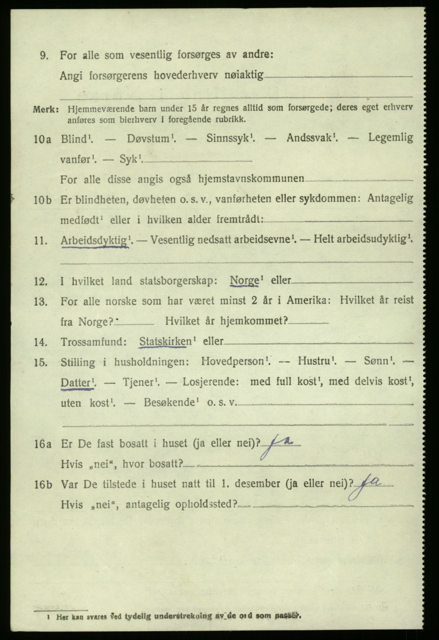 SAB, 1920 census for Gulen, 1920, p. 2998