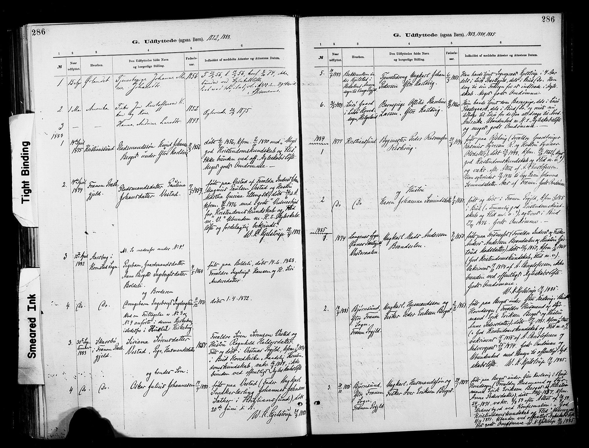 Ministerialprotokoller, klokkerbøker og fødselsregistre - Møre og Romsdal, SAT/A-1454/566/L0769: Parish register (official) no. 566A08, 1881-1903, p. 286