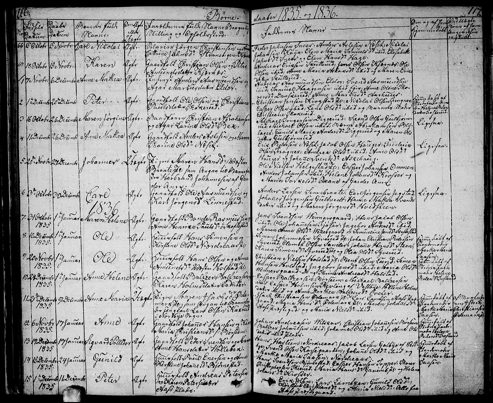 Ås prestekontor Kirkebøker, SAO/A-10894/F/Fa/L0005: Parish register (official) no. I 5, 1827-1840, p. 116-117