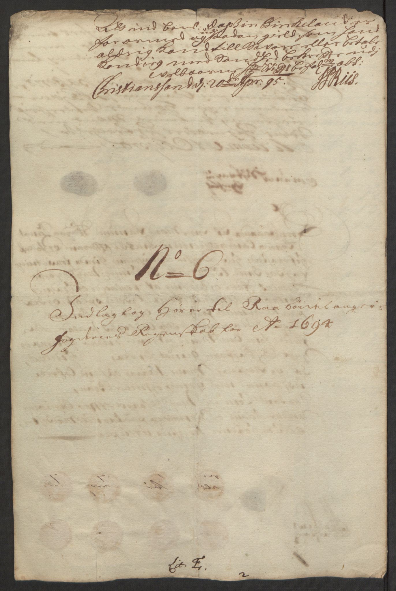 Rentekammeret inntil 1814, Reviderte regnskaper, Fogderegnskap, AV/RA-EA-4092/R40/L2444: Fogderegnskap Råbyggelag, 1693-1696, p. 171