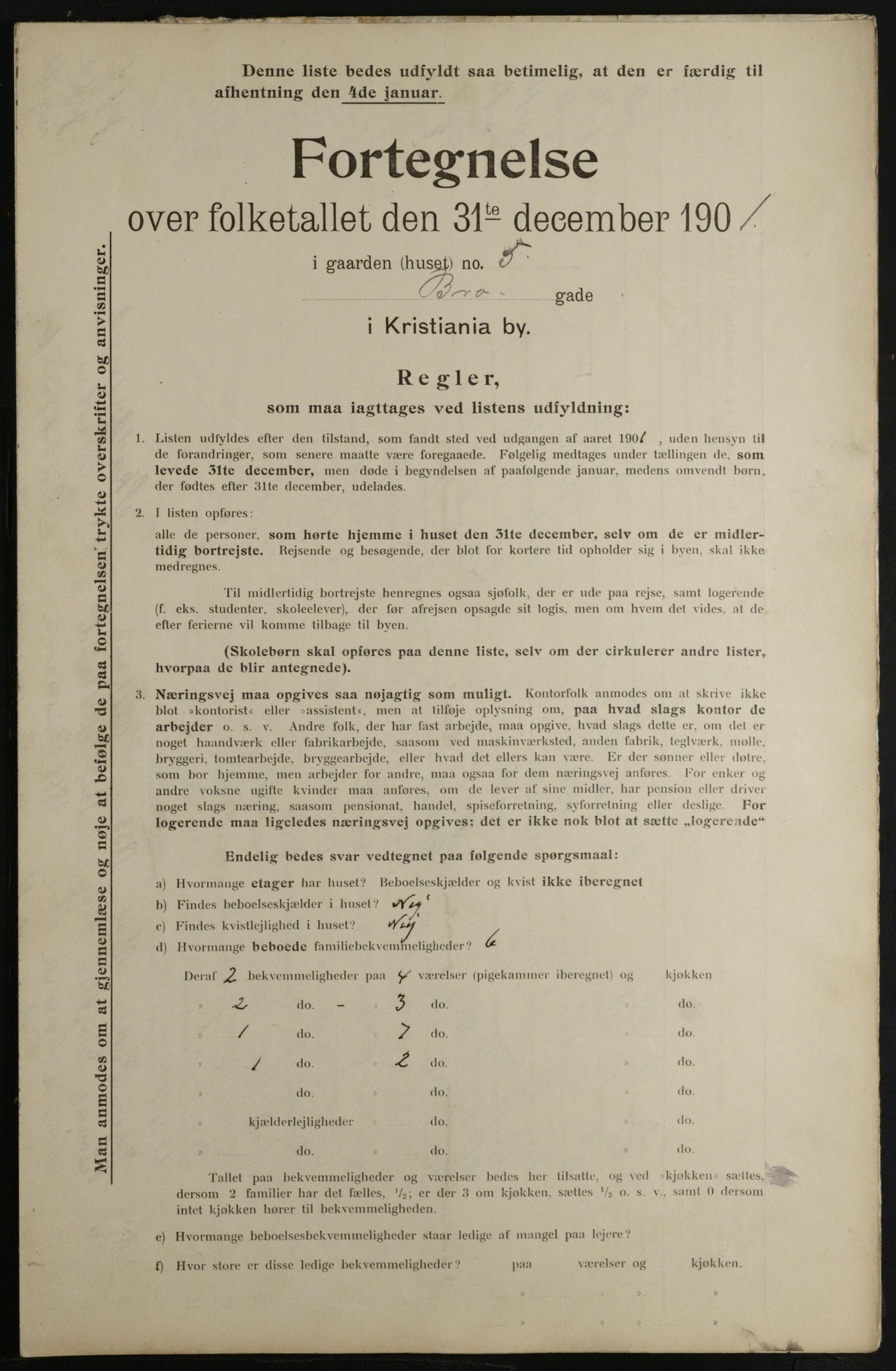 OBA, Municipal Census 1901 for Kristiania, 1901, p. 1635