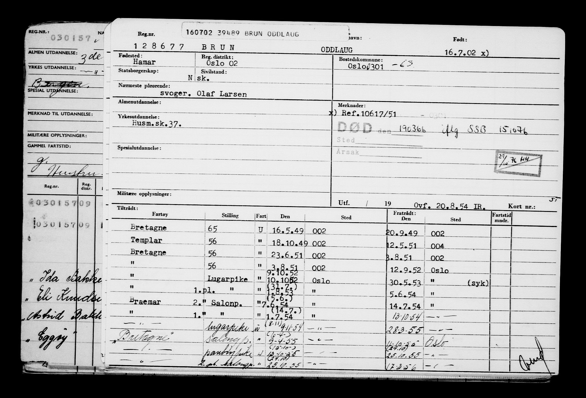 Direktoratet for sjømenn, AV/RA-S-3545/G/Gb/L0045: Hovedkort, 1902, p. 150