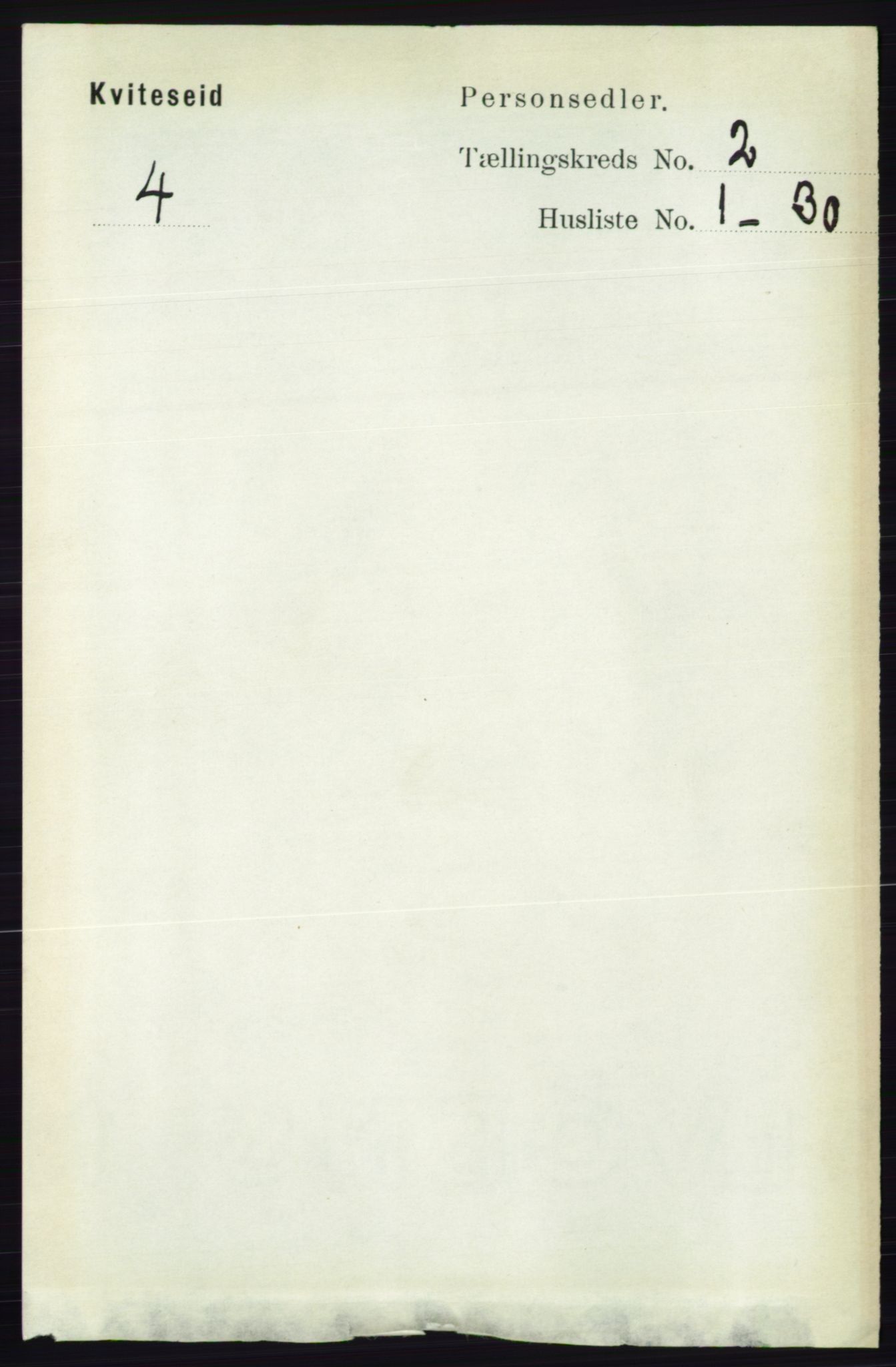 RA, 1891 census for 0829 Kviteseid, 1891, p. 291