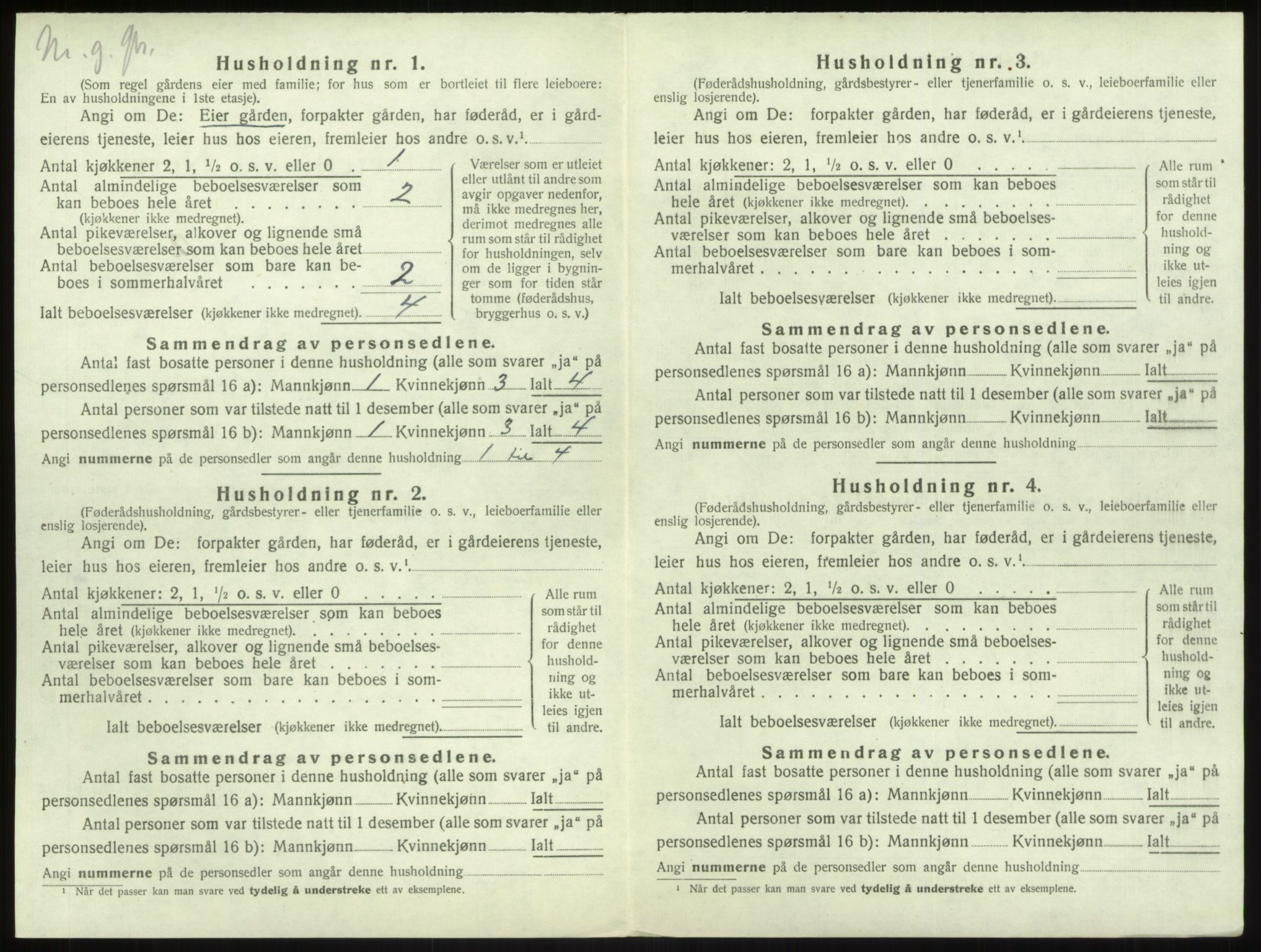 SAB, 1920 census for Vik, 1920, p. 1165