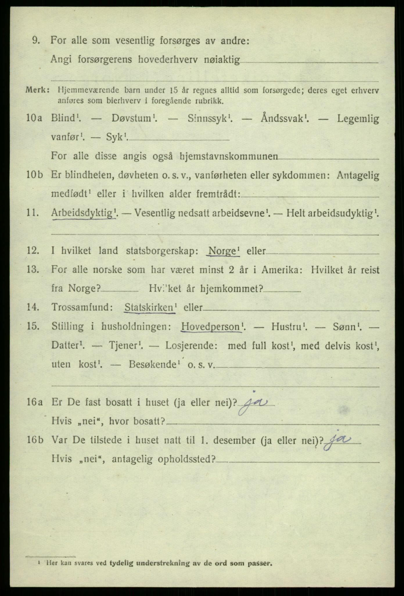 SAB, 1920 census for Granvin, 1920, p. 2503