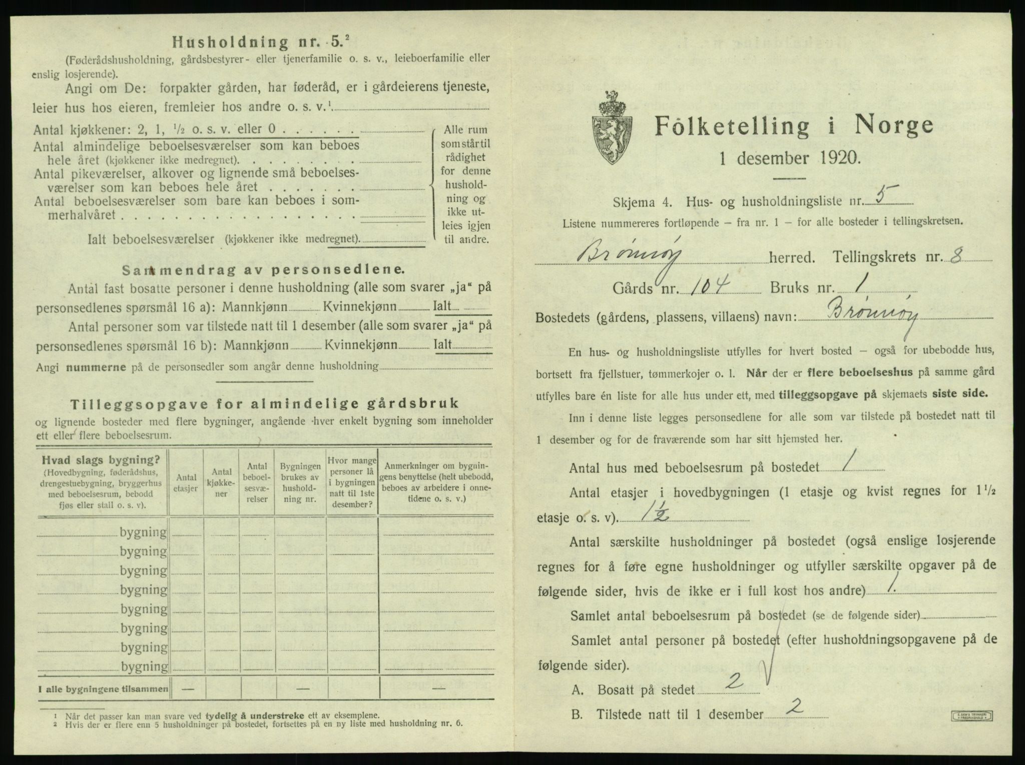 SAT, 1920 census for Brønnøy, 1920, p. 746