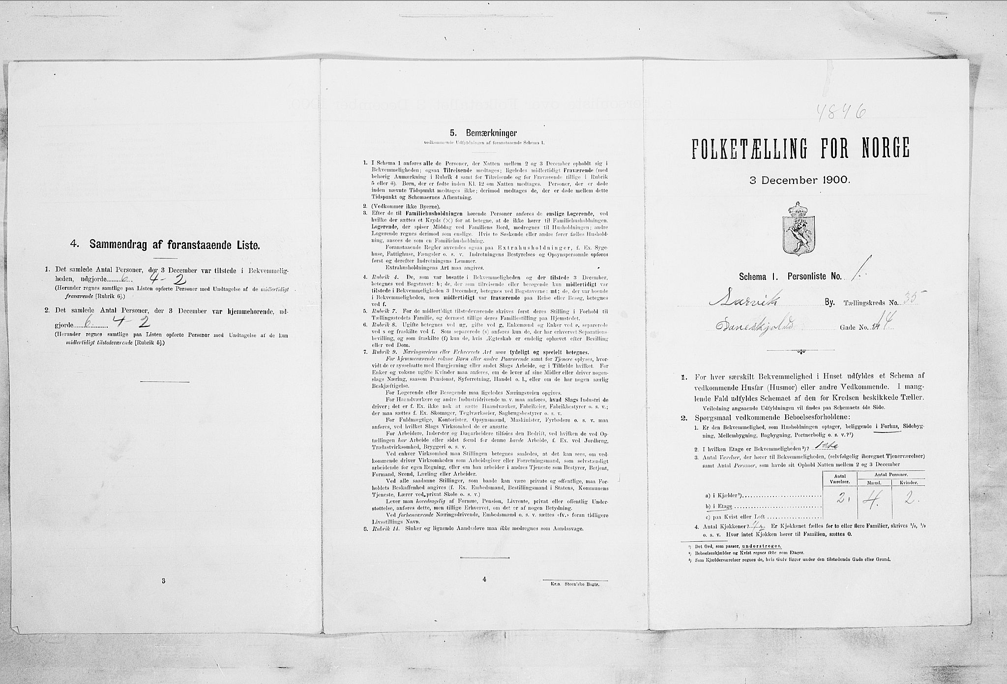 RA, 1900 census for Larvik, 1900, p. 4462