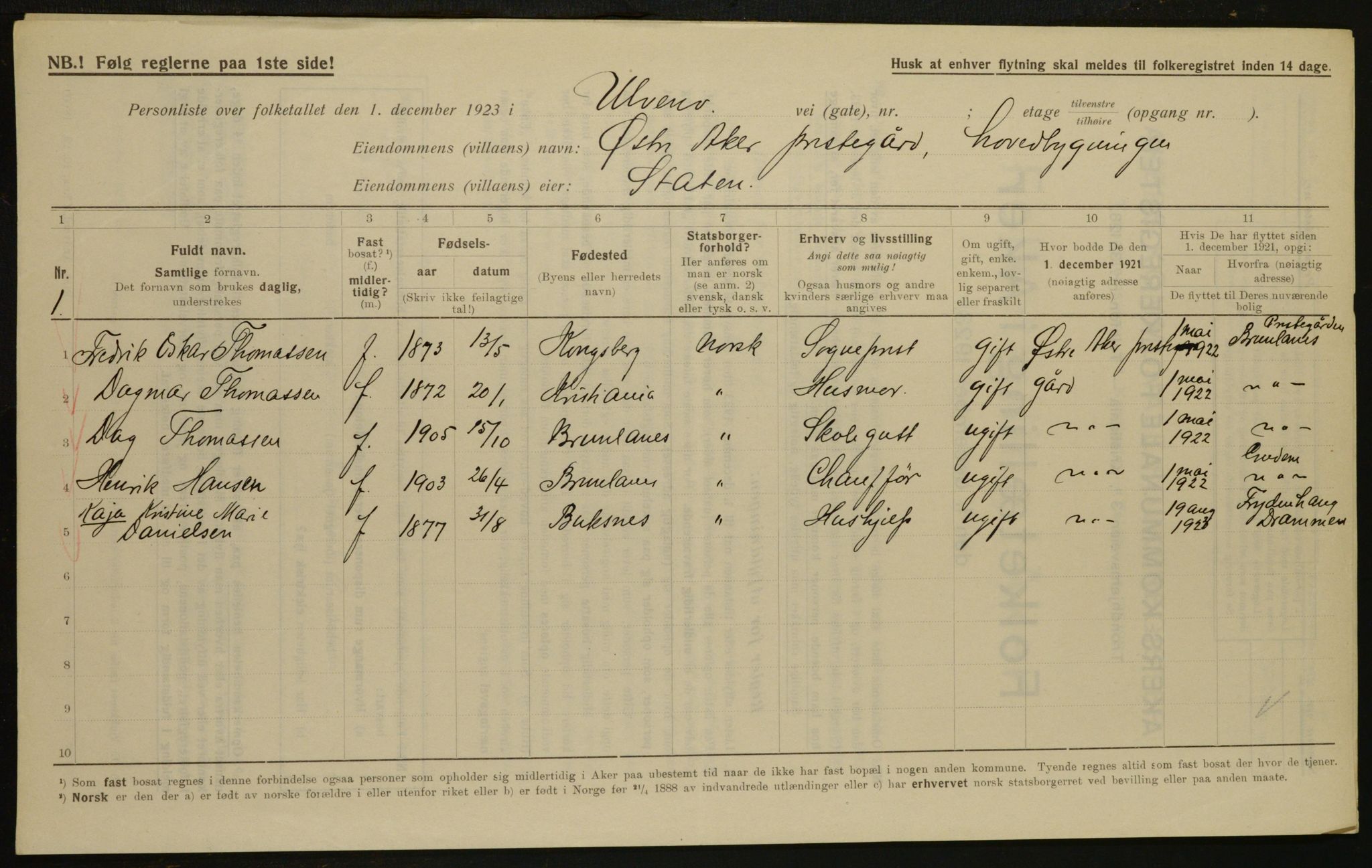 , Municipal Census 1923 for Aker, 1923, p. 35041