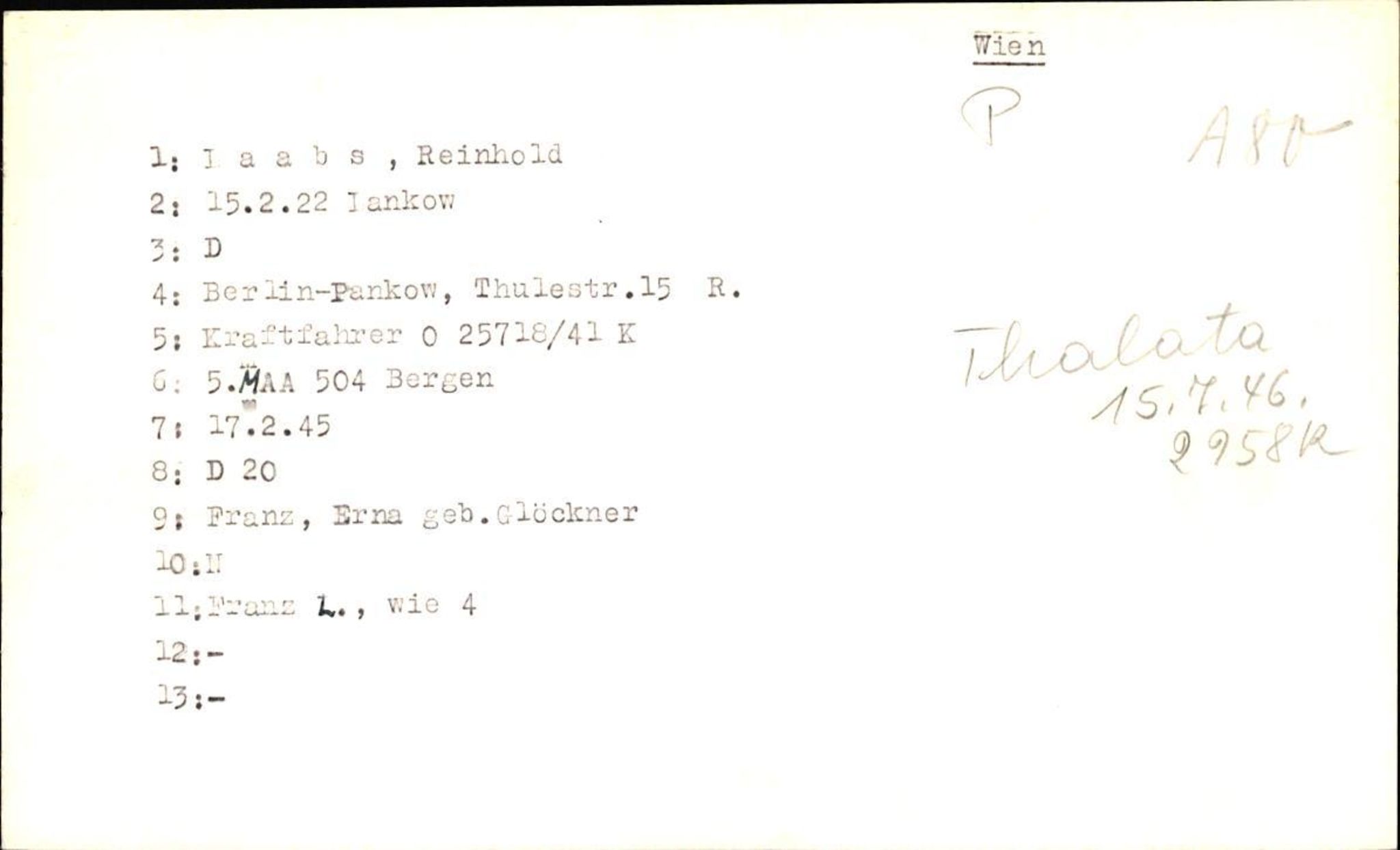 Hjemsendte tyskere , AV/RA-RAFA-6487/D/Db/L0017: Küchler-Liedkte, 1945-1947, p. 440