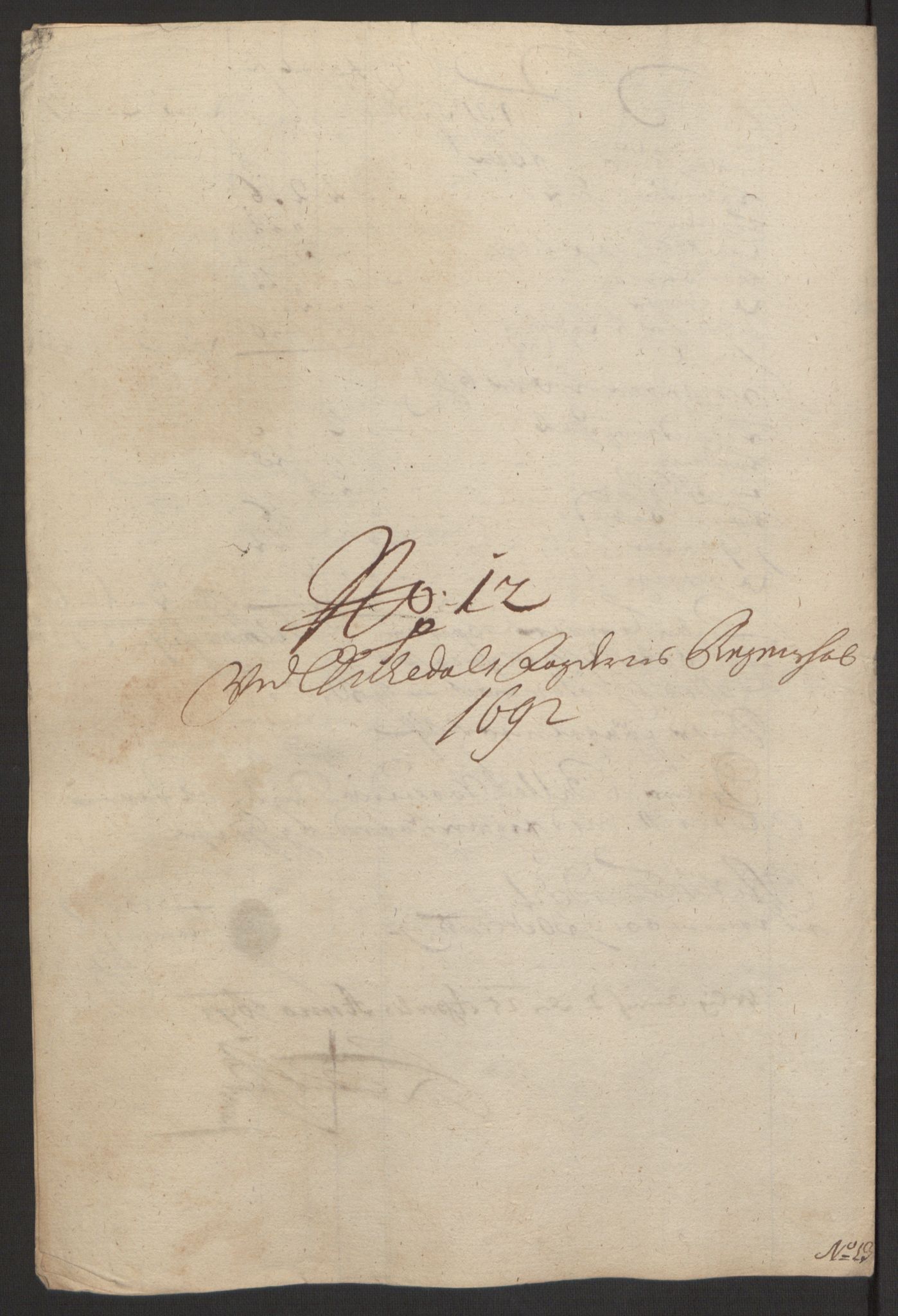 Rentekammeret inntil 1814, Reviderte regnskaper, Fogderegnskap, RA/EA-4092/R58/L3937: Fogderegnskap Orkdal, 1691-1692, p. 377