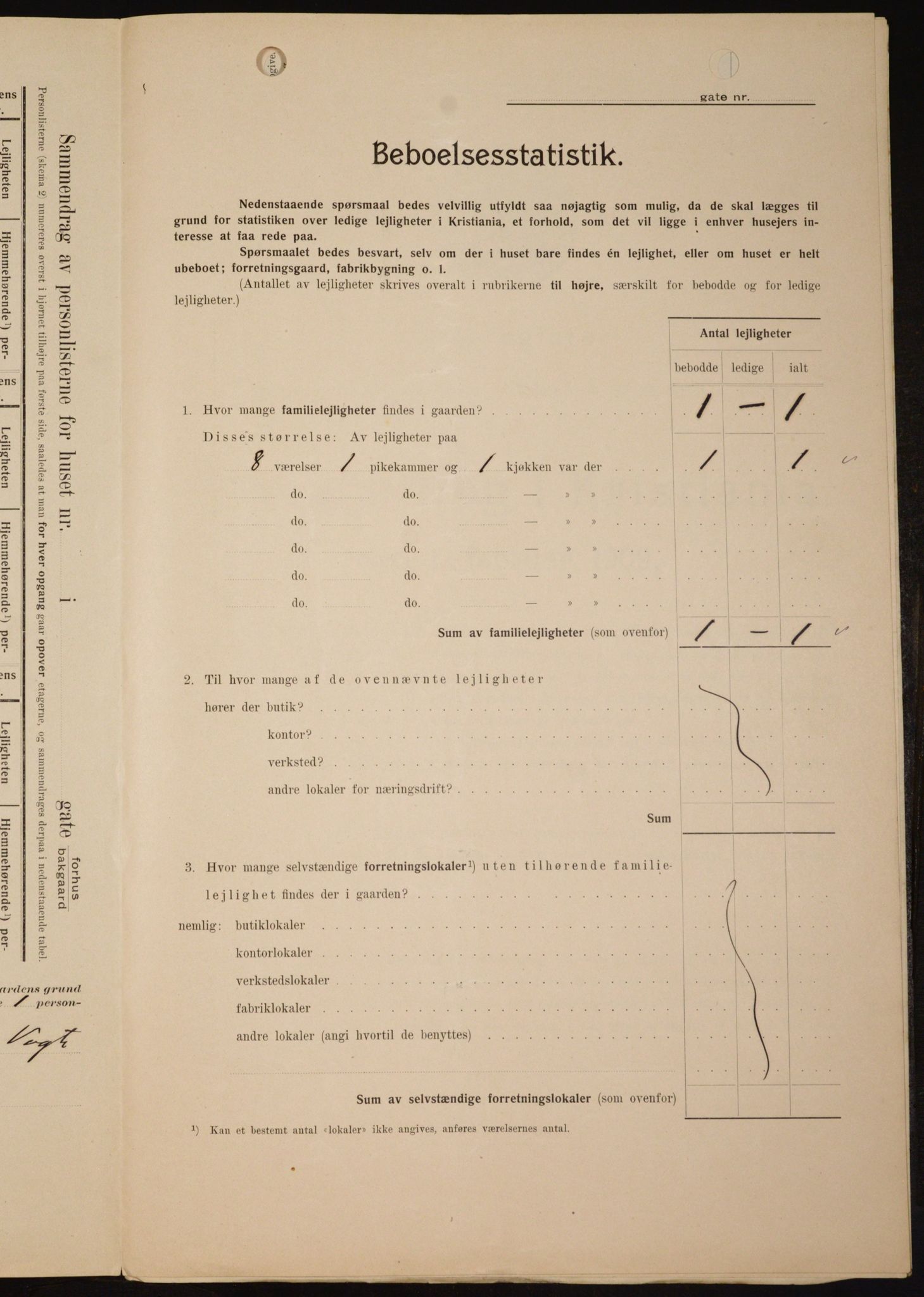 OBA, Municipal Census 1909 for Kristiania, 1909, p. 66972