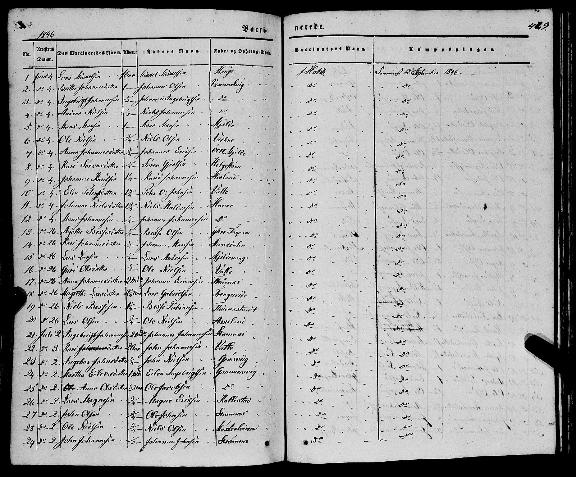 Haus sokneprestembete, SAB/A-75601/H/Haa: Parish register (official) no. A 15, 1838-1847, p. 429