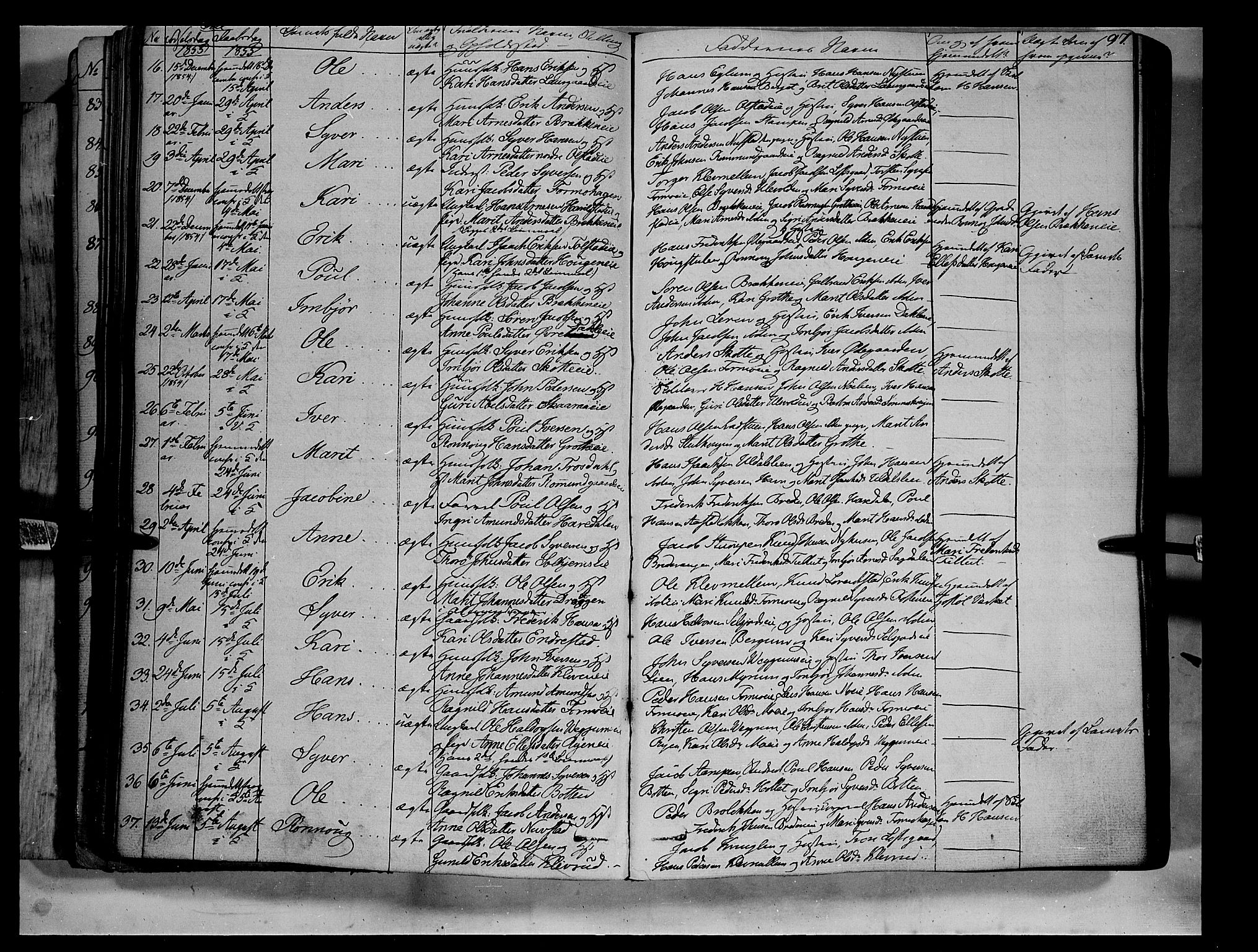 Vågå prestekontor, SAH/PREST-076/H/Ha/Haa/L0005: Parish register (official) no. 5 /3, 1842-1856, p. 97