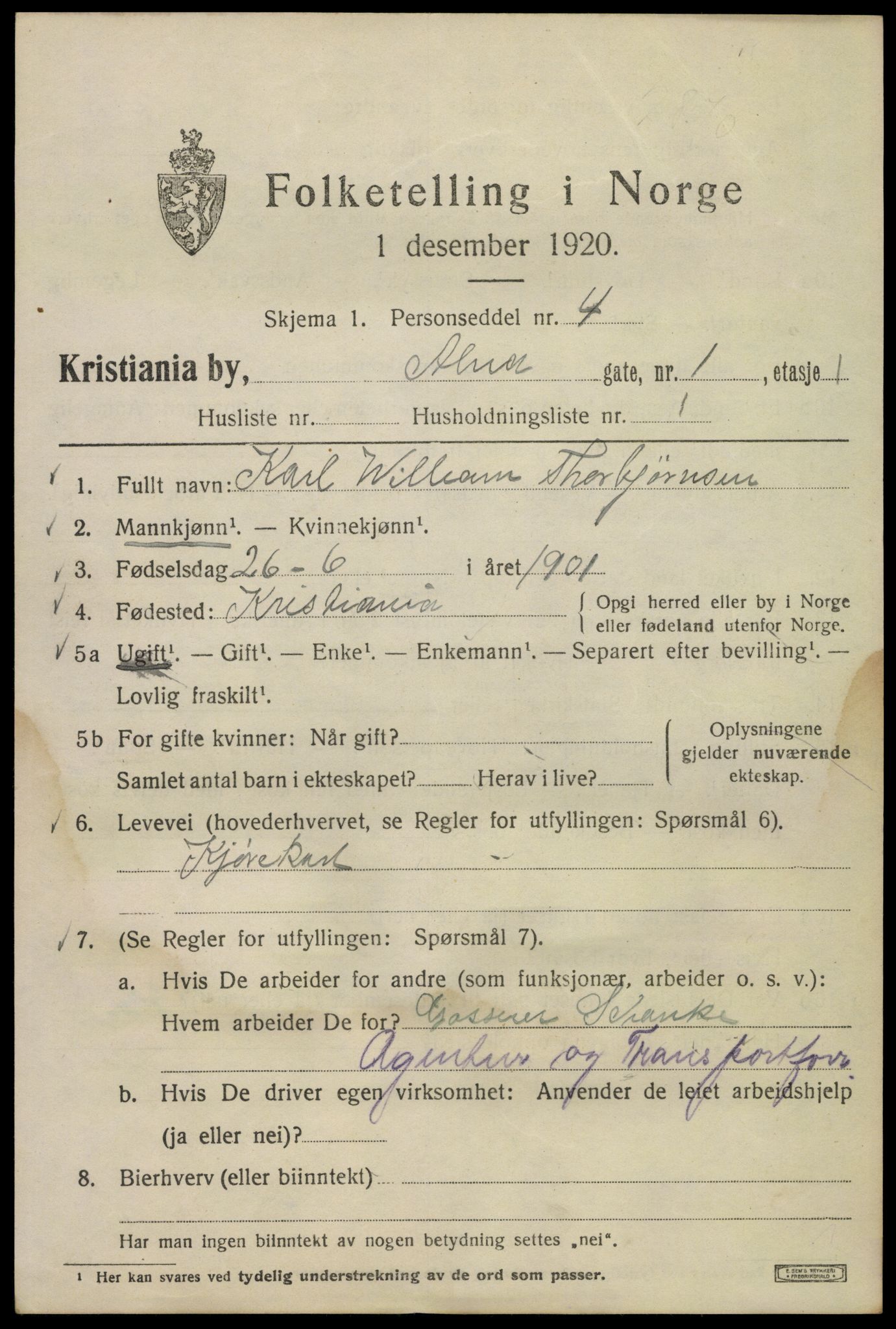 SAO, 1920 census for Kristiania, 1920, p. 141479