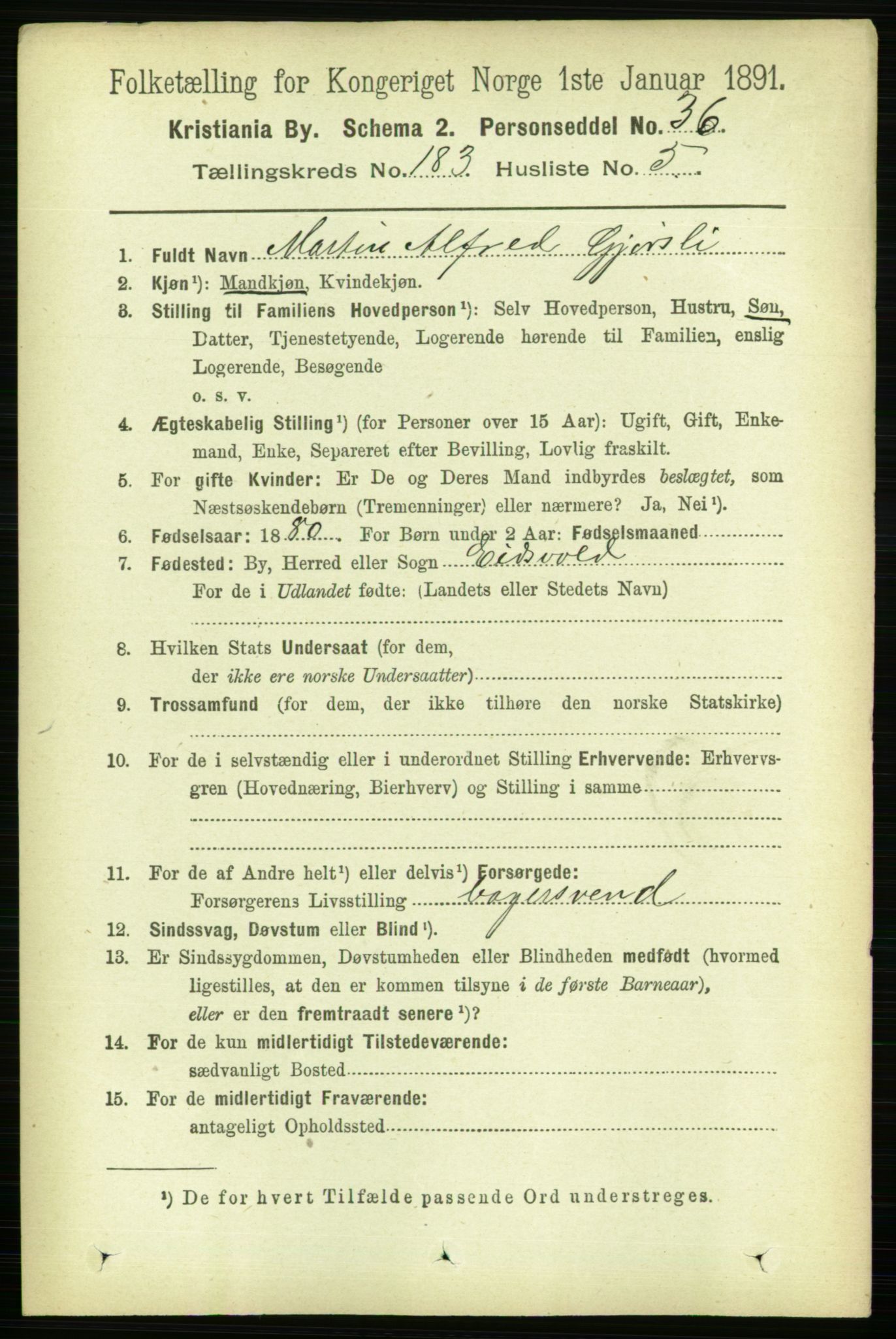 RA, 1891 census for 0301 Kristiania, 1891, p. 109449