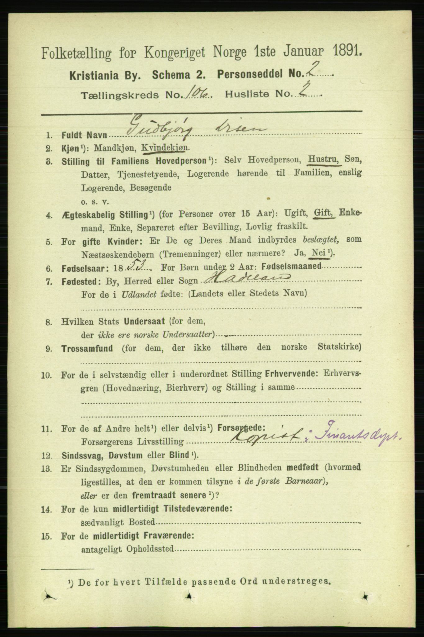 RA, 1891 census for 0301 Kristiania, 1891, p. 53826