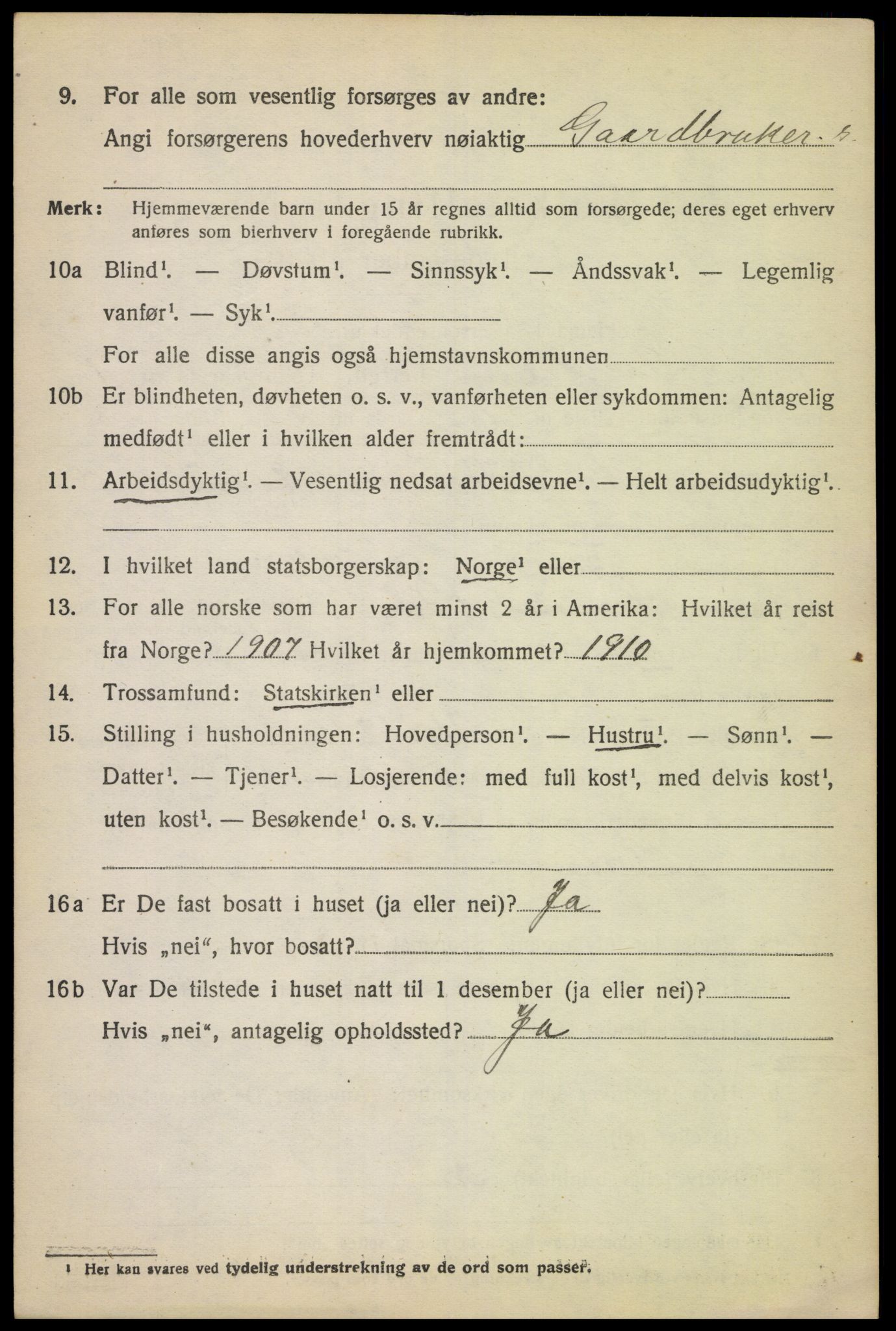 SAK, 1920 census for Randesund, 1920, p. 587