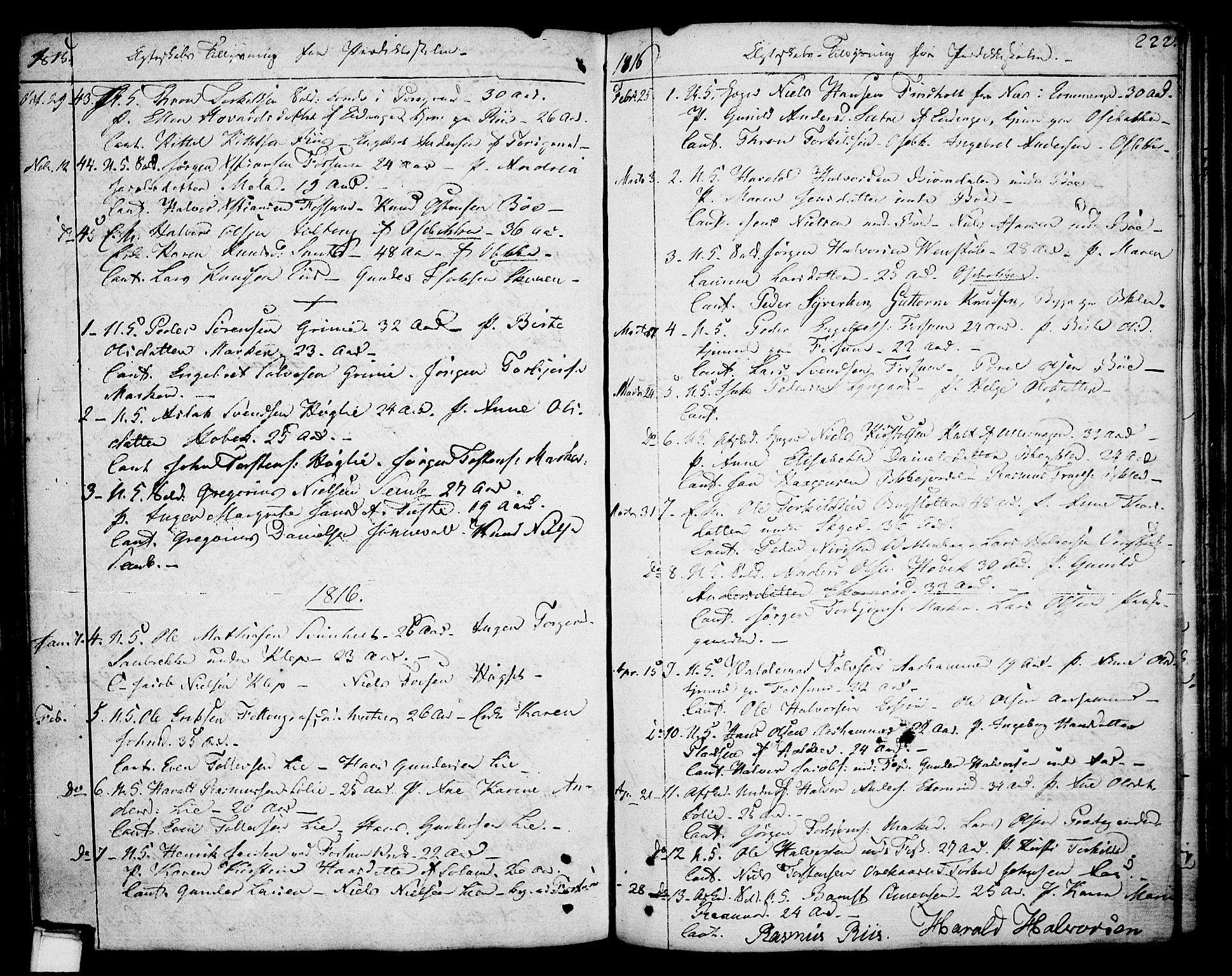Gjerpen kirkebøker, SAKO/A-265/F/Fa/L0003: Parish register (official) no. I 3, 1796-1814, p. 222