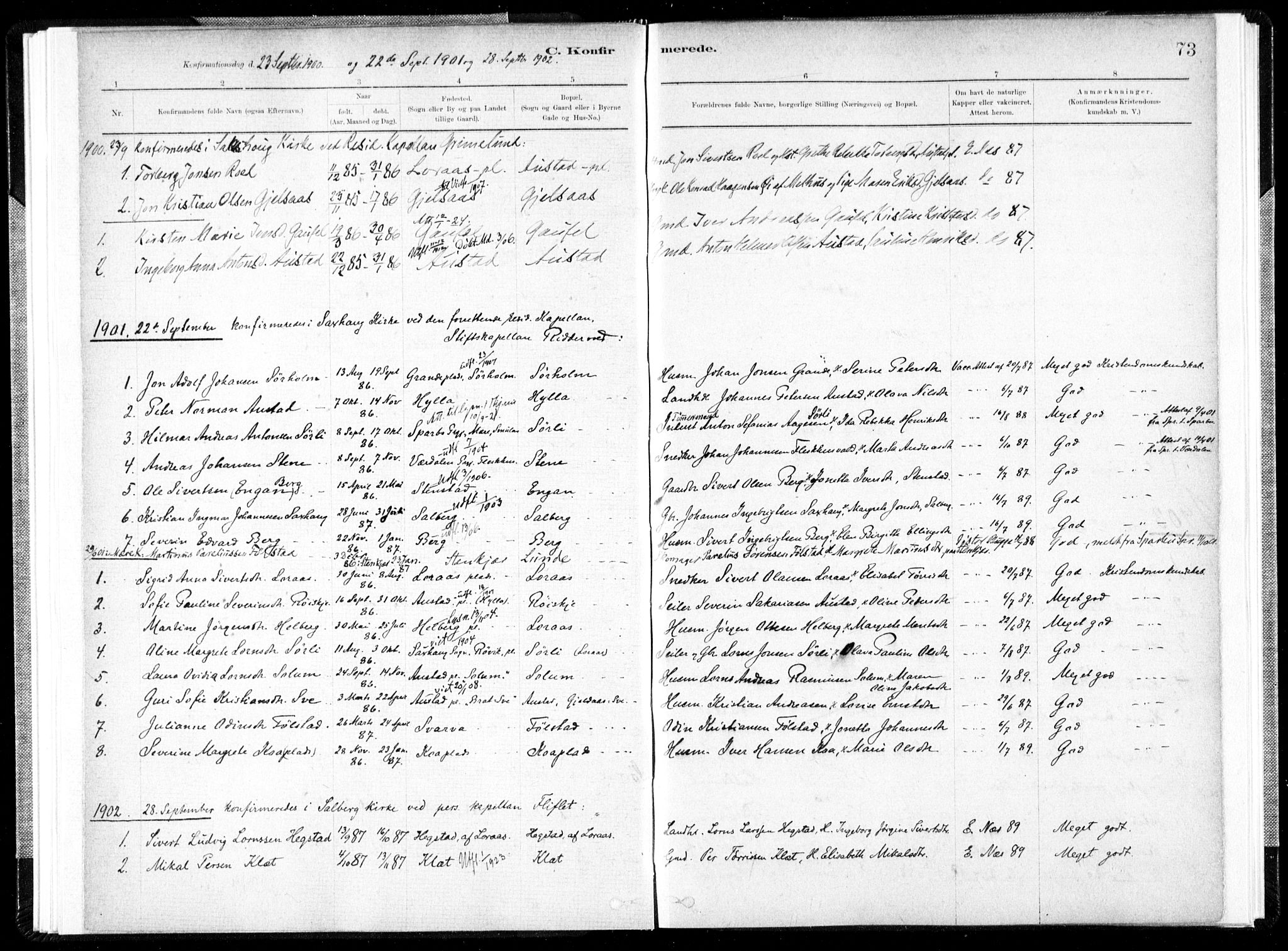 Ministerialprotokoller, klokkerbøker og fødselsregistre - Nord-Trøndelag, SAT/A-1458/731/L0309: Parish register (official) no. 731A01, 1879-1918, p. 73