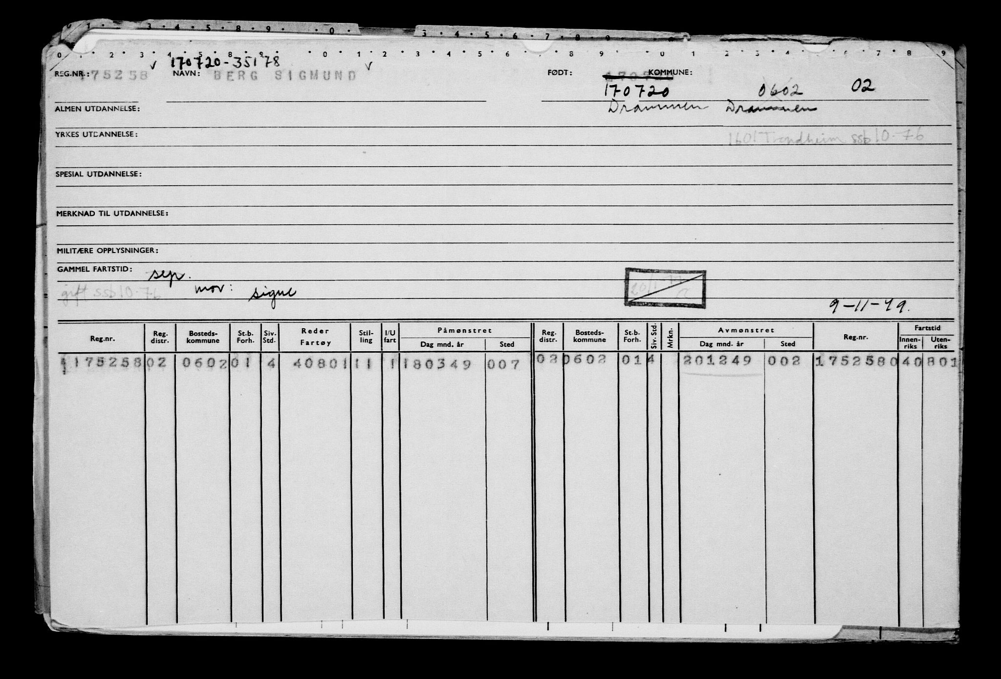 Direktoratet for sjømenn, AV/RA-S-3545/G/Gb/L0183: Hovedkort, 1920, p. 410