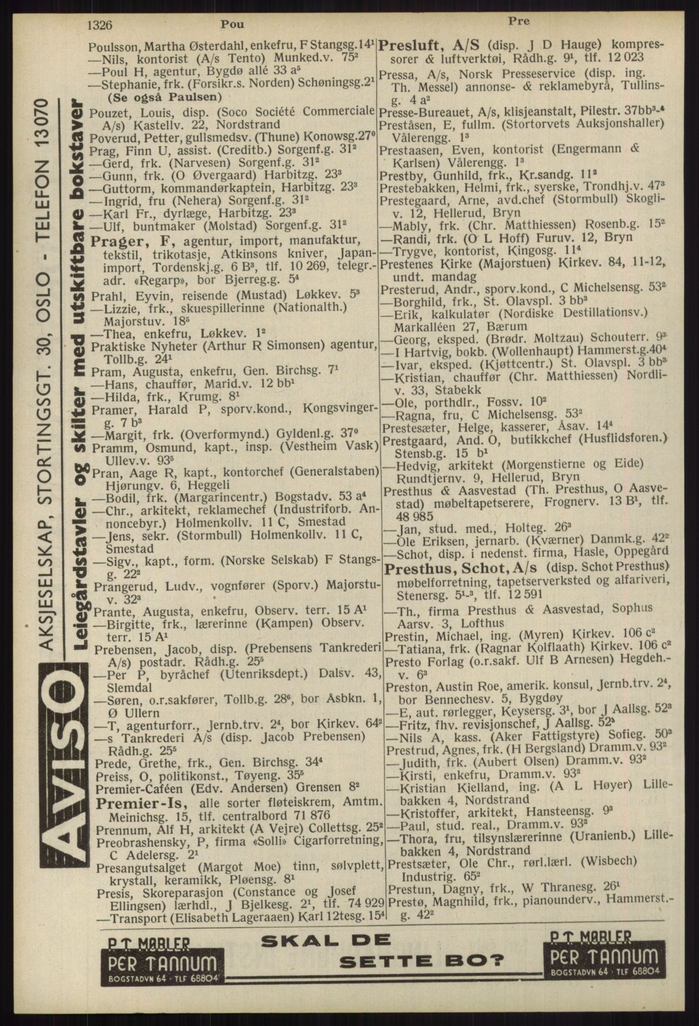 Kristiania/Oslo adressebok, PUBL/-, 1939, p. 1326