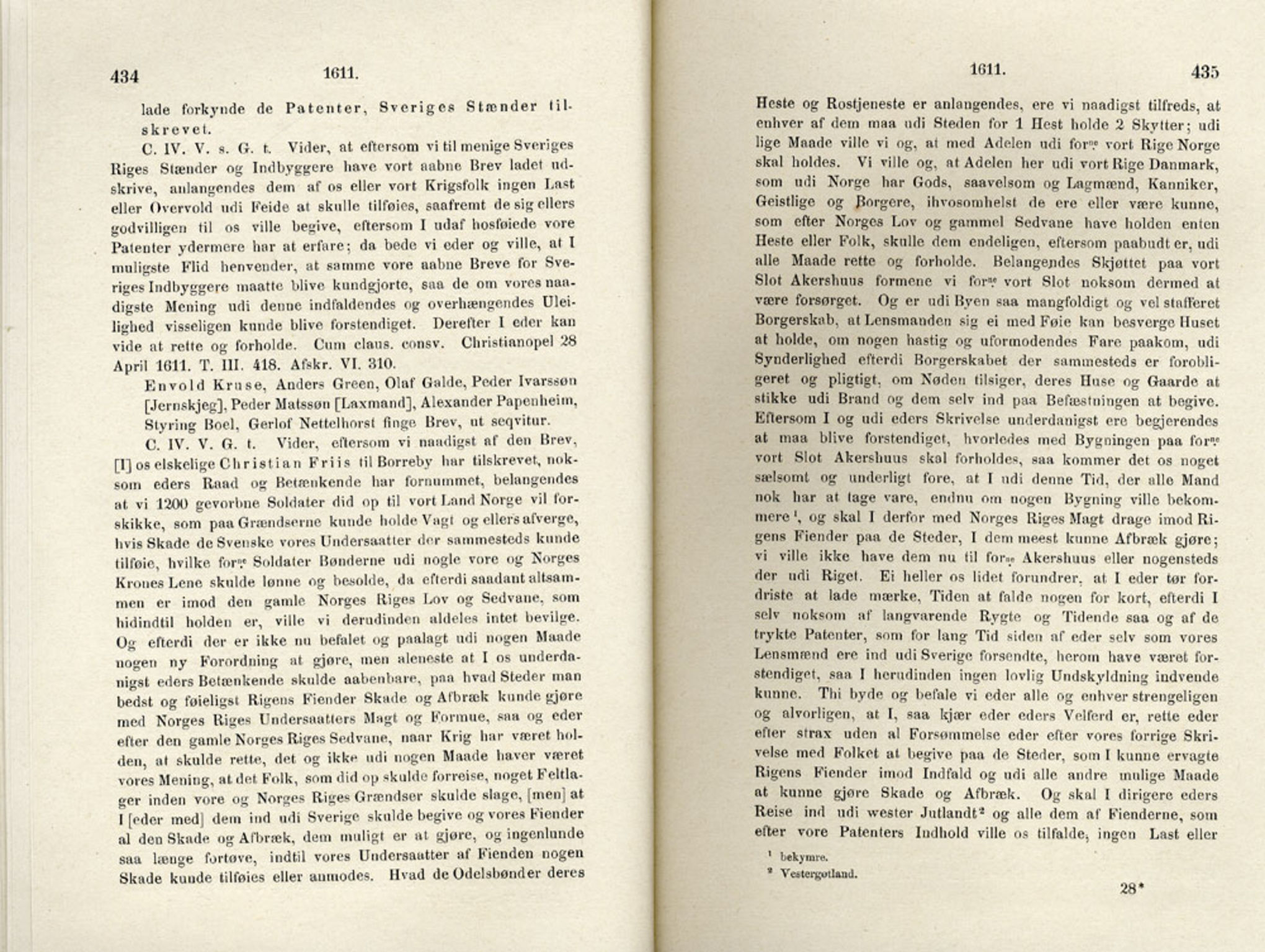 Publikasjoner utgitt av Det Norske Historiske Kildeskriftfond, PUBL/-/-/-: Norske Rigs-Registranter, bind 4, 1603-1618, p. 434-435