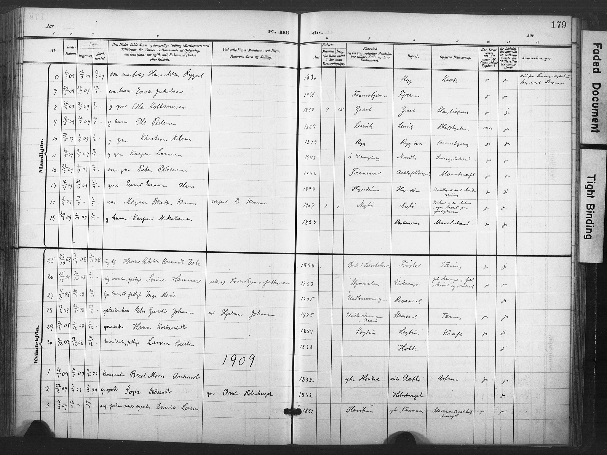 Ministerialprotokoller, klokkerbøker og fødselsregistre - Nord-Trøndelag, SAT/A-1458/713/L0122: Parish register (official) no. 713A11, 1899-1910, p. 179