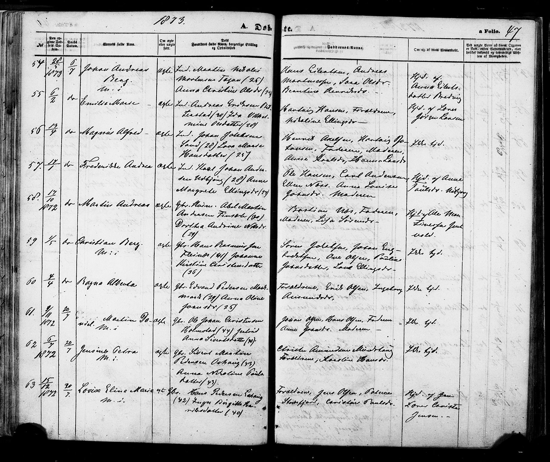 Ministerialprotokoller, klokkerbøker og fødselsregistre - Nordland, AV/SAT-A-1459/888/L1242: Parish register (official) no. 888A08, 1870-1875, p. 47