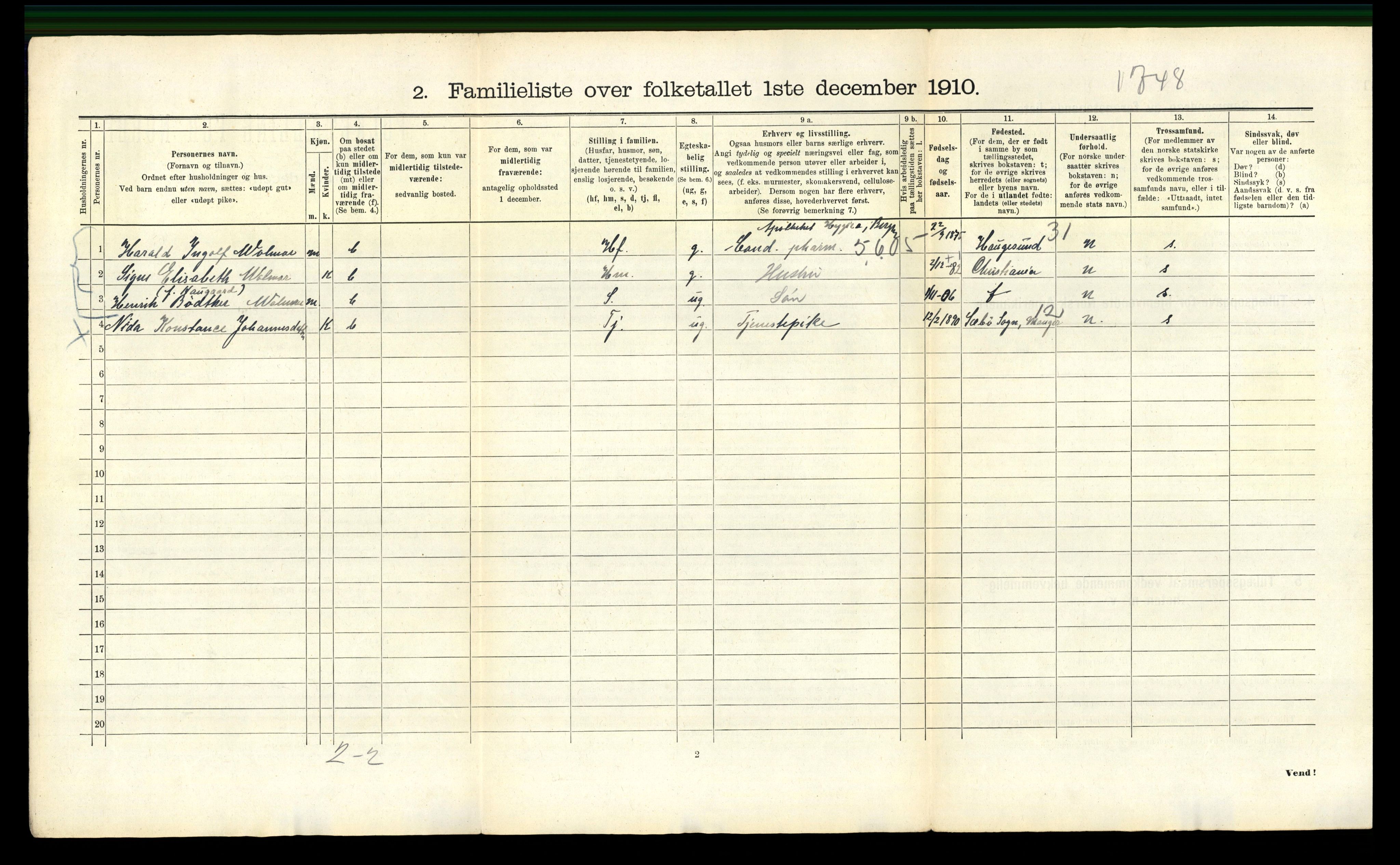 RA, 1910 census for Bergen, 1910, p. 45526