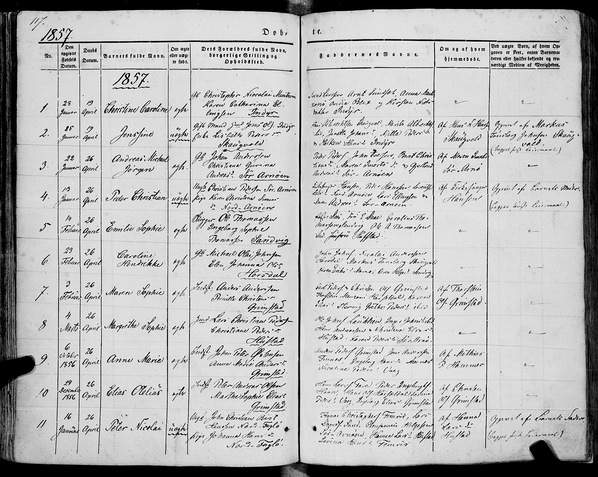 Ministerialprotokoller, klokkerbøker og fødselsregistre - Nordland, SAT/A-1459/805/L0097: Parish register (official) no. 805A04, 1837-1861, p. 117