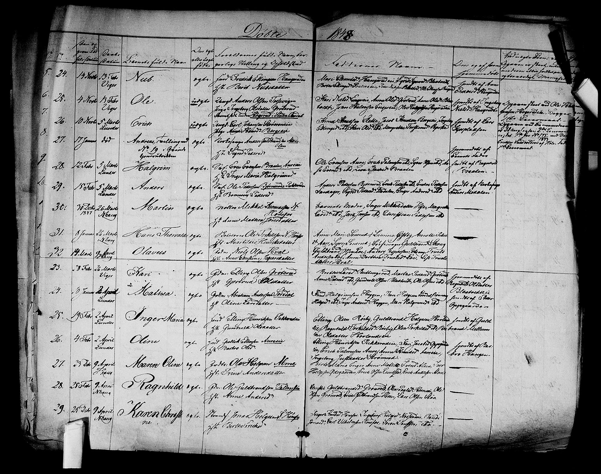 Norderhov kirkebøker, AV/SAKO-A-237/F/Fa/L0011: Parish register (official) no. 11, 1847-1856, p. 6