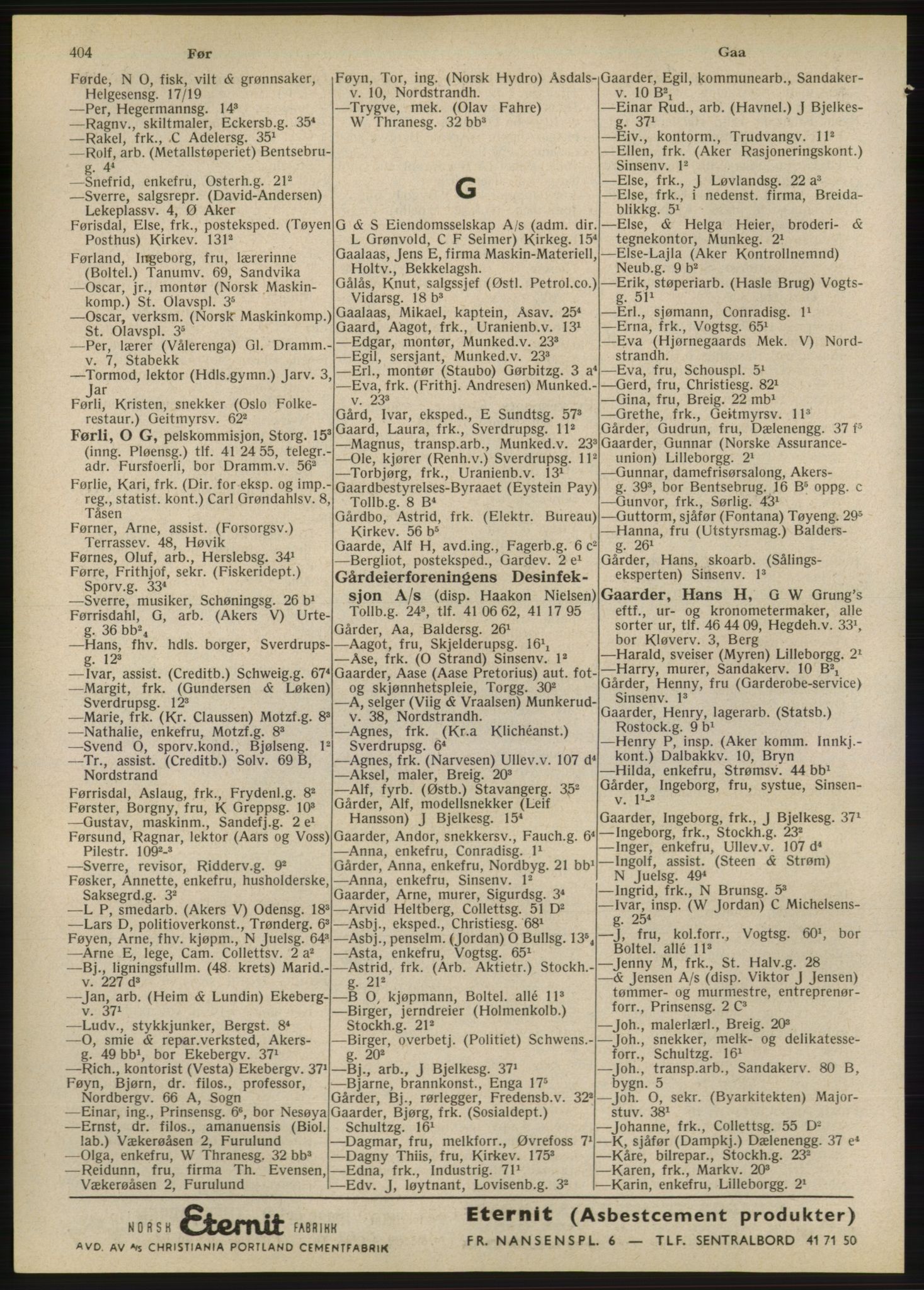 Kristiania/Oslo adressebok, PUBL/-, 1947, p. 404