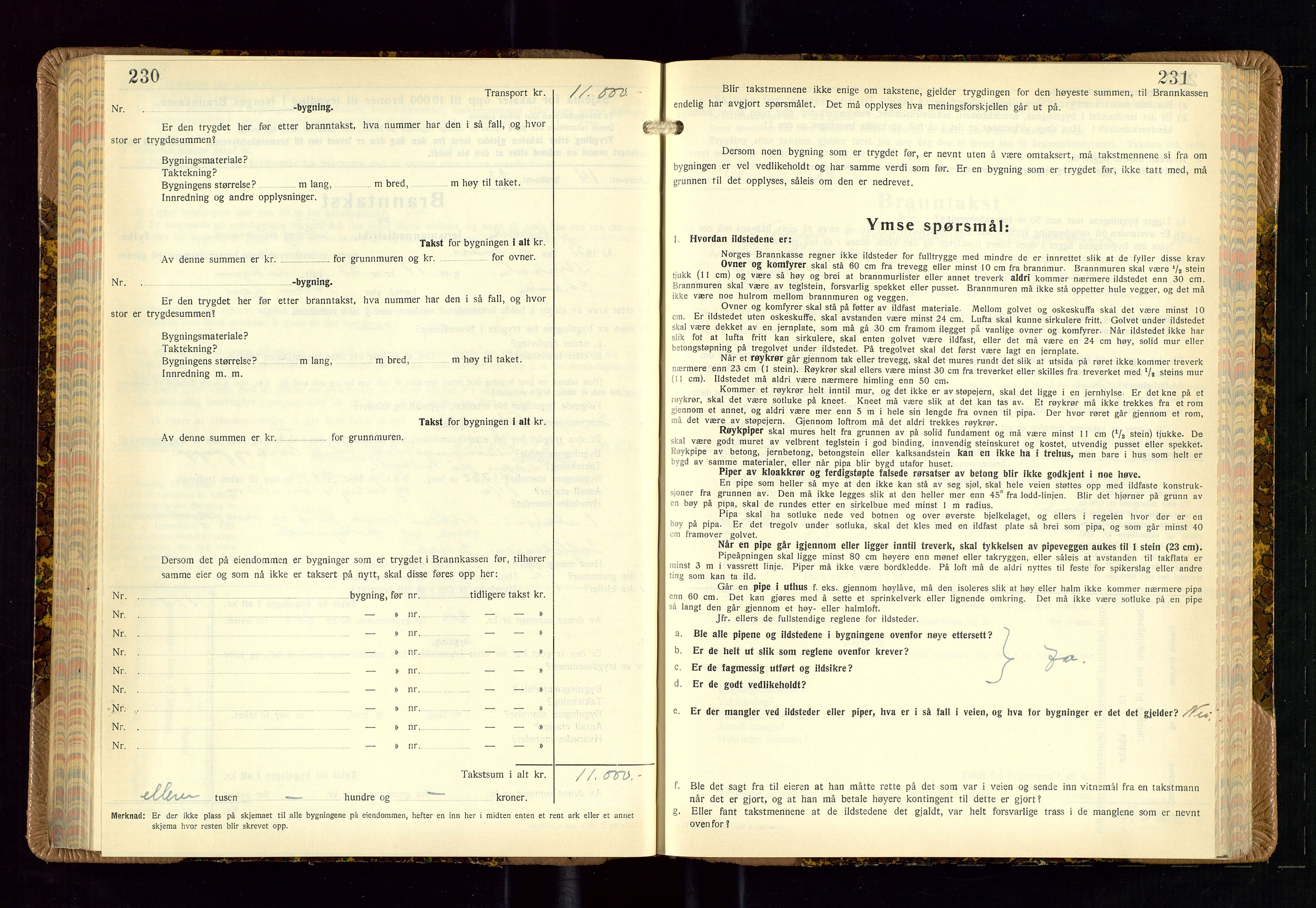 Strand og Forsand lensmannskontor, AV/SAST-A-100451/Gob/L0002: Branntakstprotokoll, 1942-1953, p. 230-231