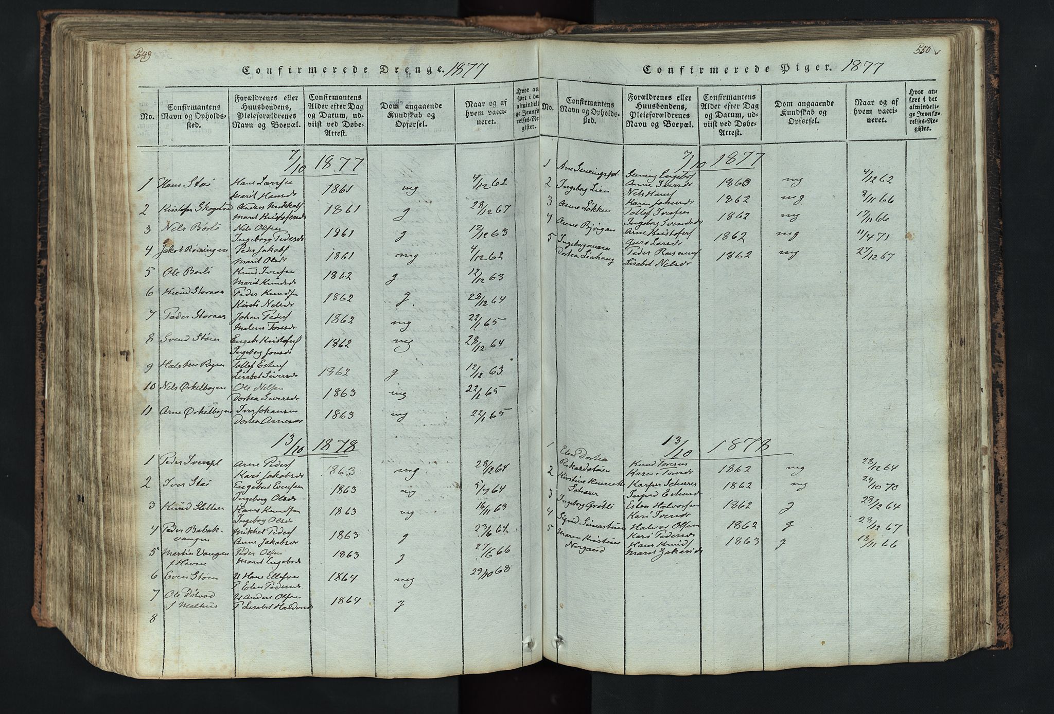 Kvikne prestekontor, AV/SAH-PREST-064/H/Ha/Hab/L0001: Parish register (copy) no. 1, 1815-1895, p. 549-550