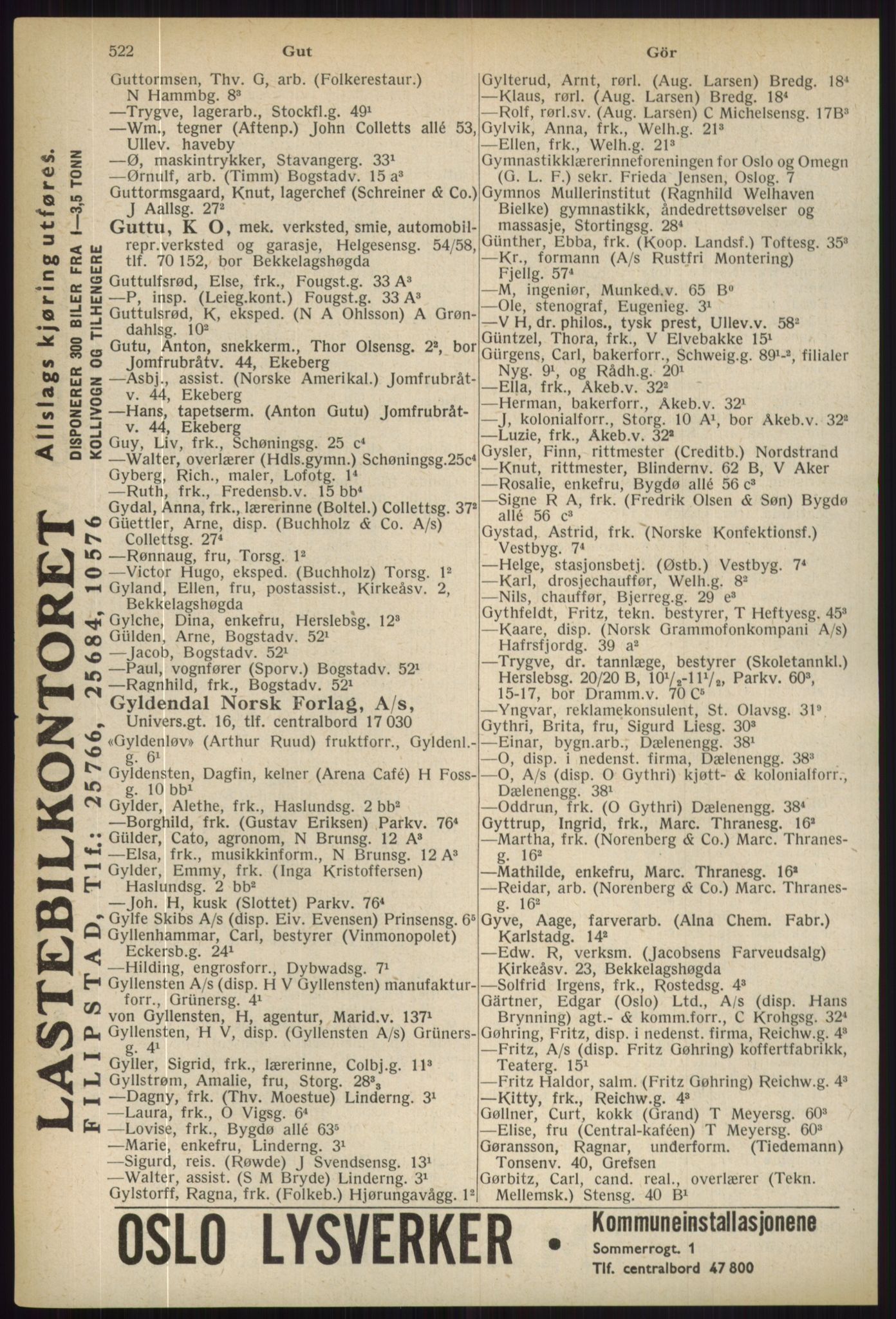 Kristiania/Oslo adressebok, PUBL/-, 1936, p. 522