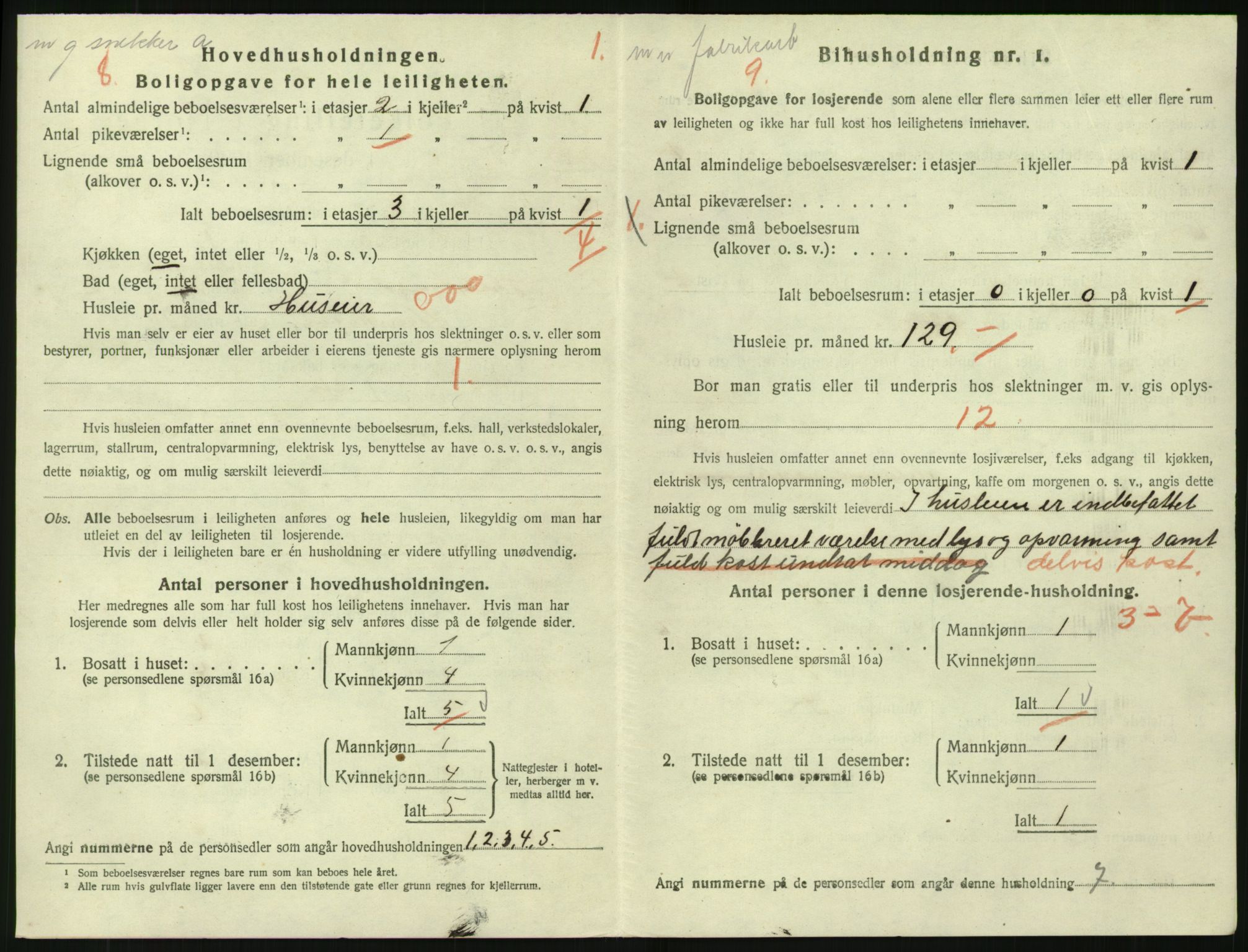 SAK, 1920 census for Tvedestrand, 1920, p. 1076