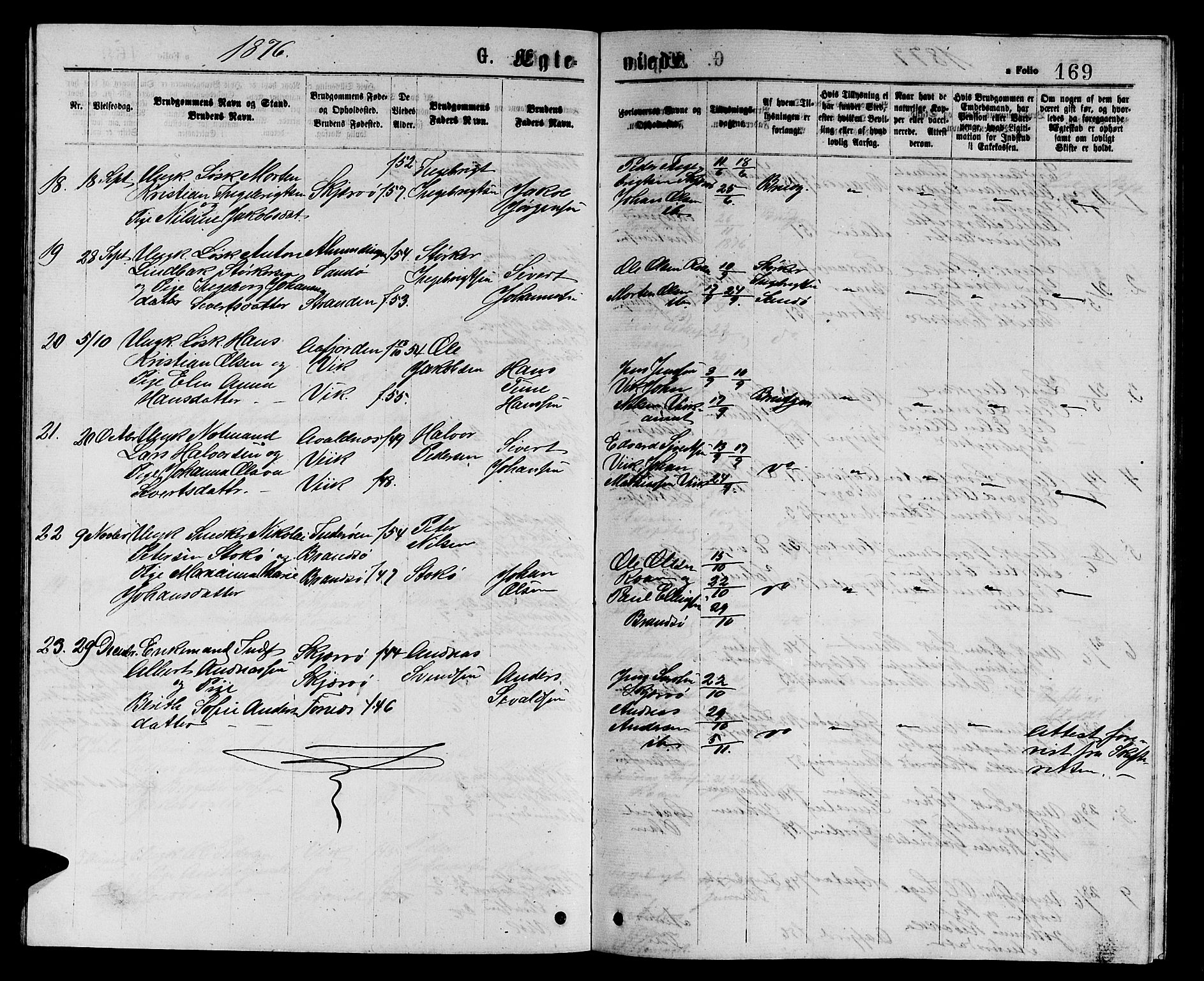 Ministerialprotokoller, klokkerbøker og fødselsregistre - Sør-Trøndelag, AV/SAT-A-1456/657/L0715: Parish register (copy) no. 657C02, 1873-1888, p. 169