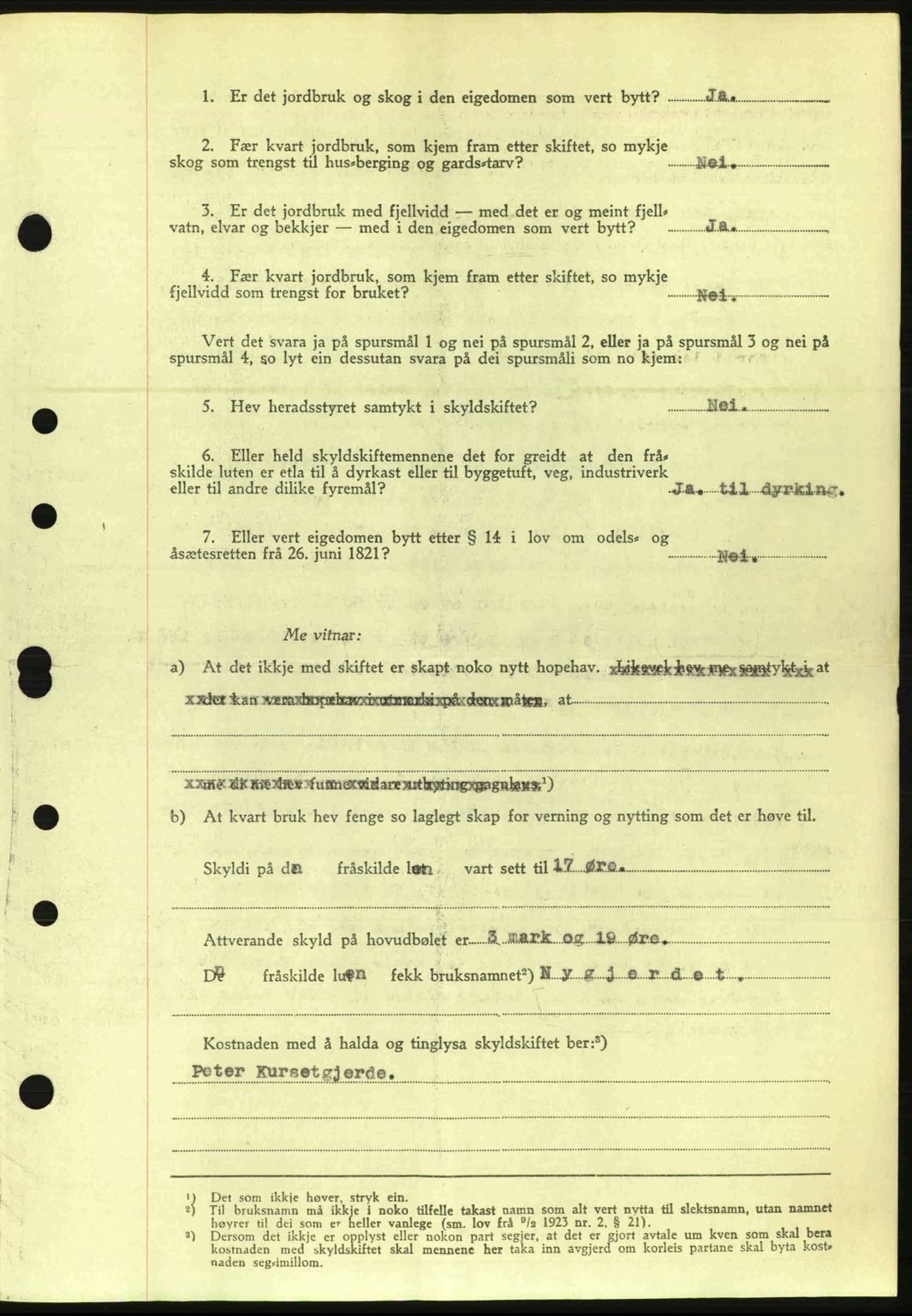 Nordre Sunnmøre sorenskriveri, AV/SAT-A-0006/1/2/2C/2Ca: Mortgage book no. A20a, 1945-1945, Diary no: : 1022/1945