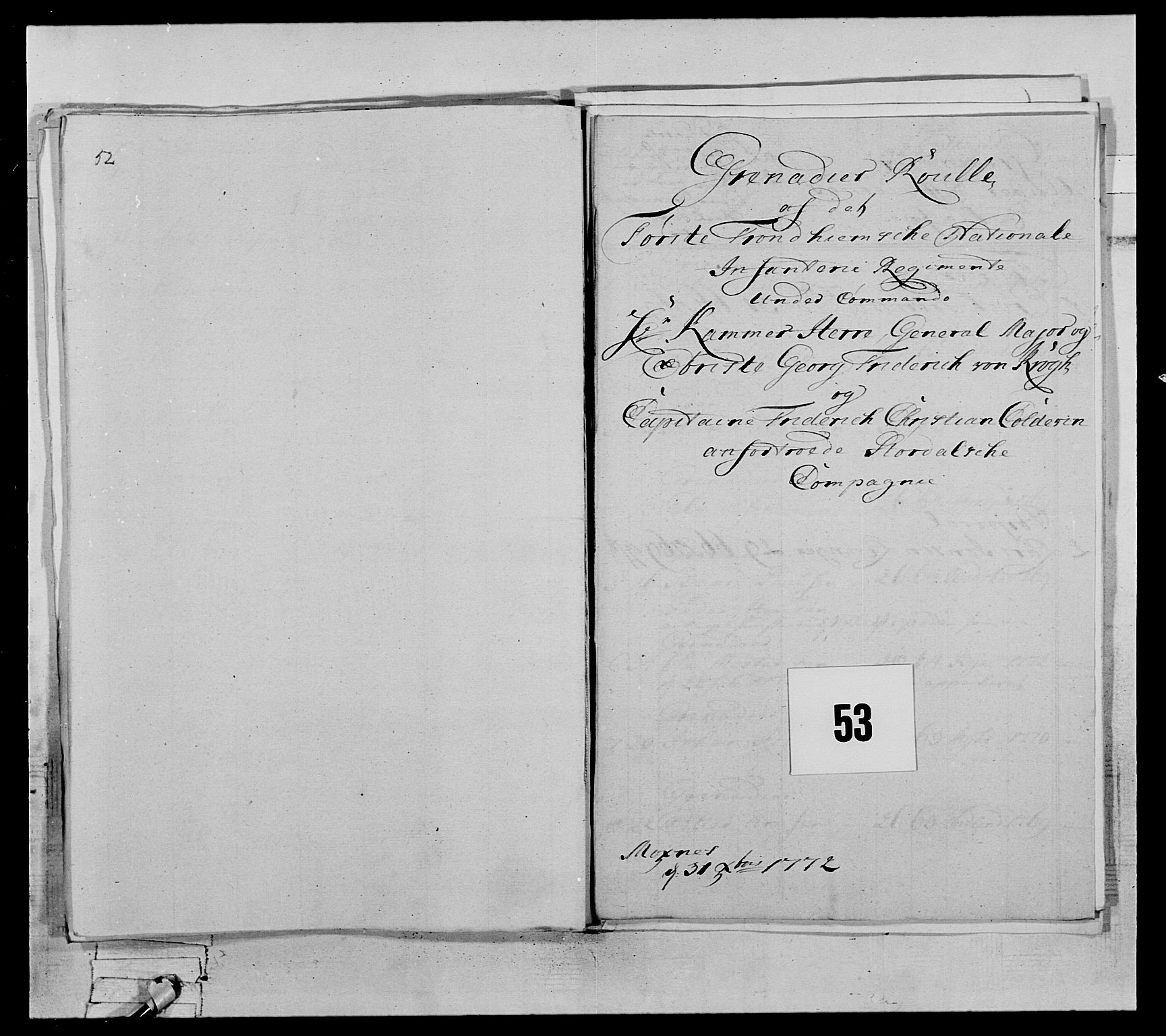 Generalitets- og kommissariatskollegiet, Det kongelige norske kommissariatskollegium, AV/RA-EA-5420/E/Eh/L0071: 1. Trondheimske nasjonale infanteriregiment, 1769-1772, p. 386