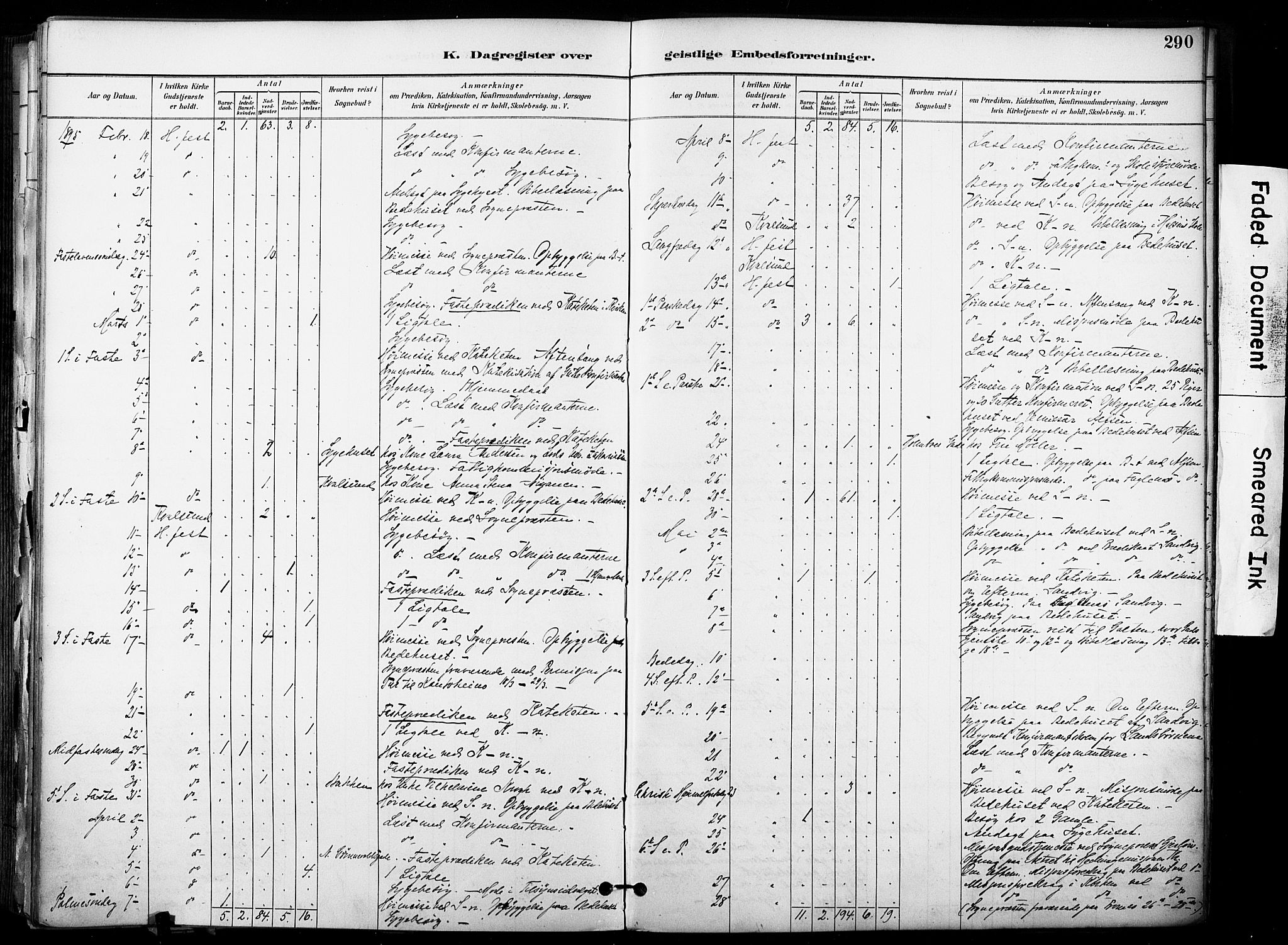 Hammerfest sokneprestkontor, AV/SATØ-S-1347/H/Ha/L0009.kirke: Parish register (official) no. 9, 1889-1897, p. 290