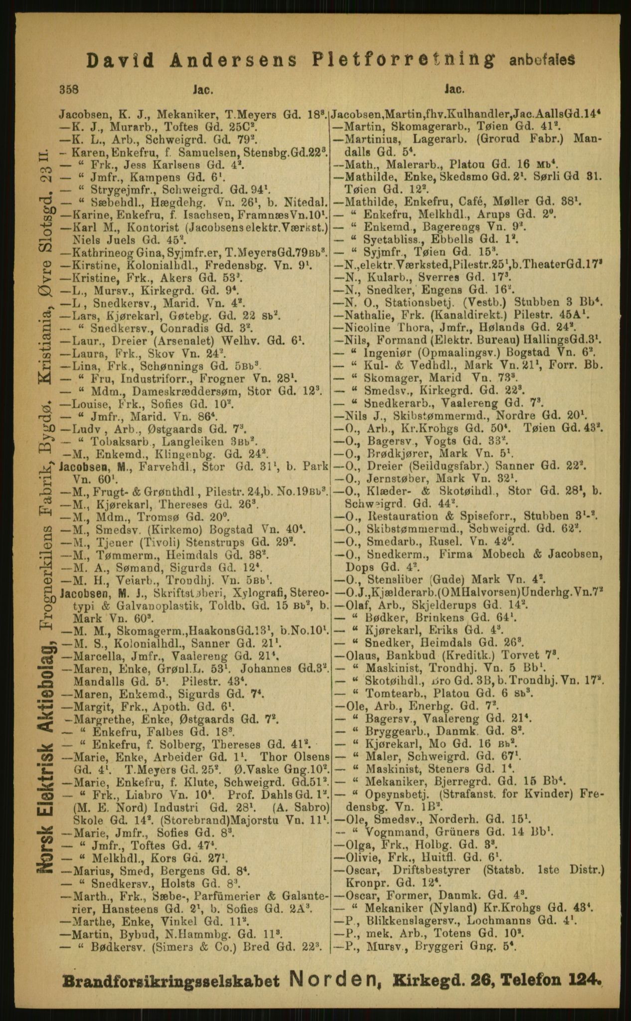 Kristiania/Oslo adressebok, PUBL/-, 1899, p. 358