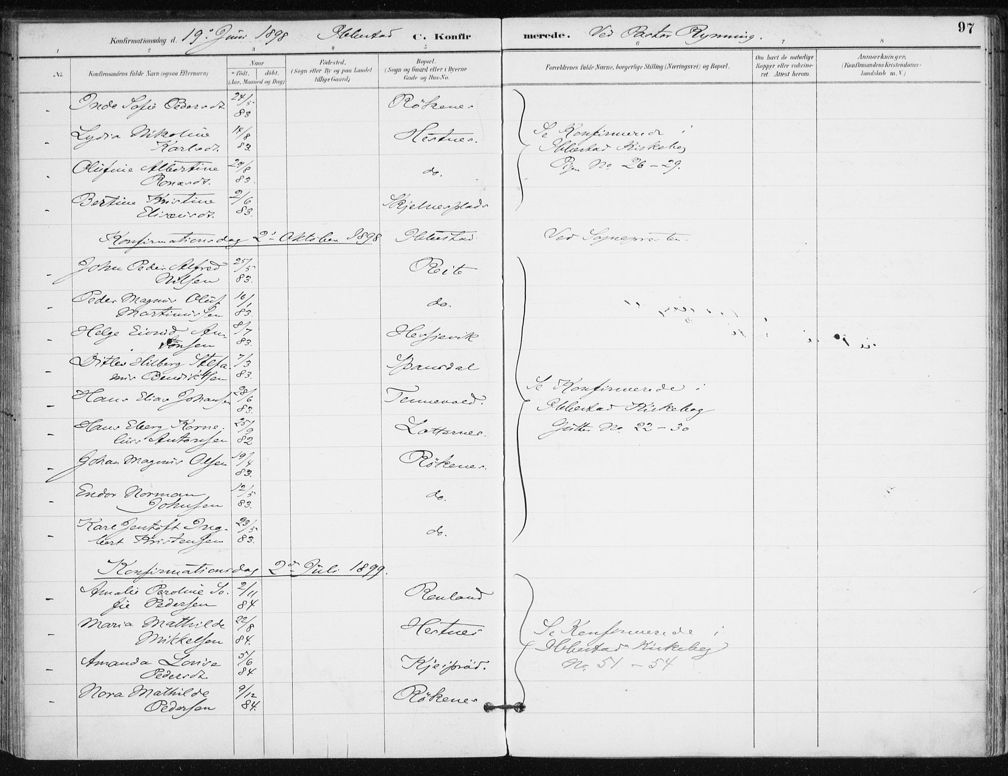 Salangen sokneprestembete, AV/SATØ-S-1324/H/Ha/L0001kirke: Parish register (official) no. 1, 1893-1911, p. 97