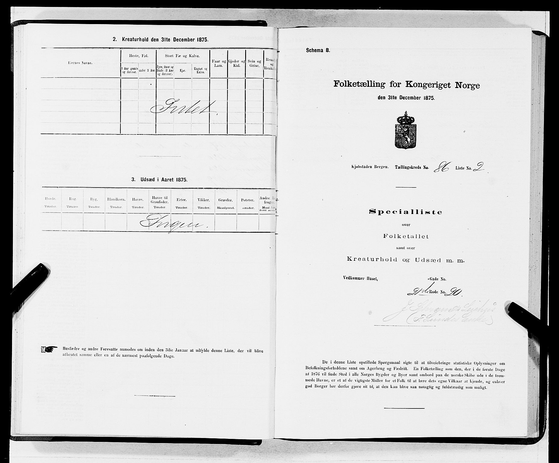 SAB, 1875 census for 1301 Bergen, 1875, p. 4615