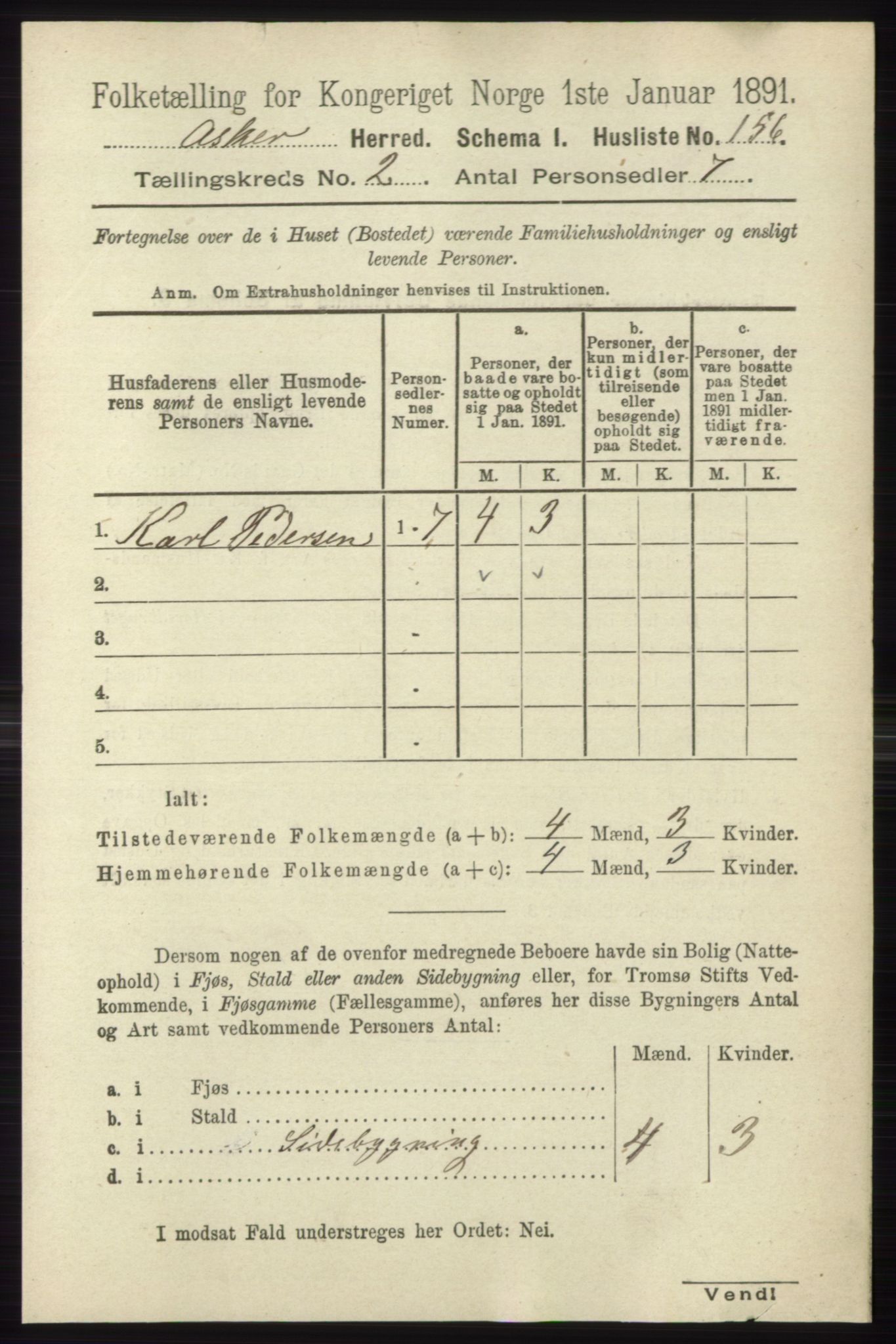 RA, 1891 census for 0220 Asker, 1891, p. 913