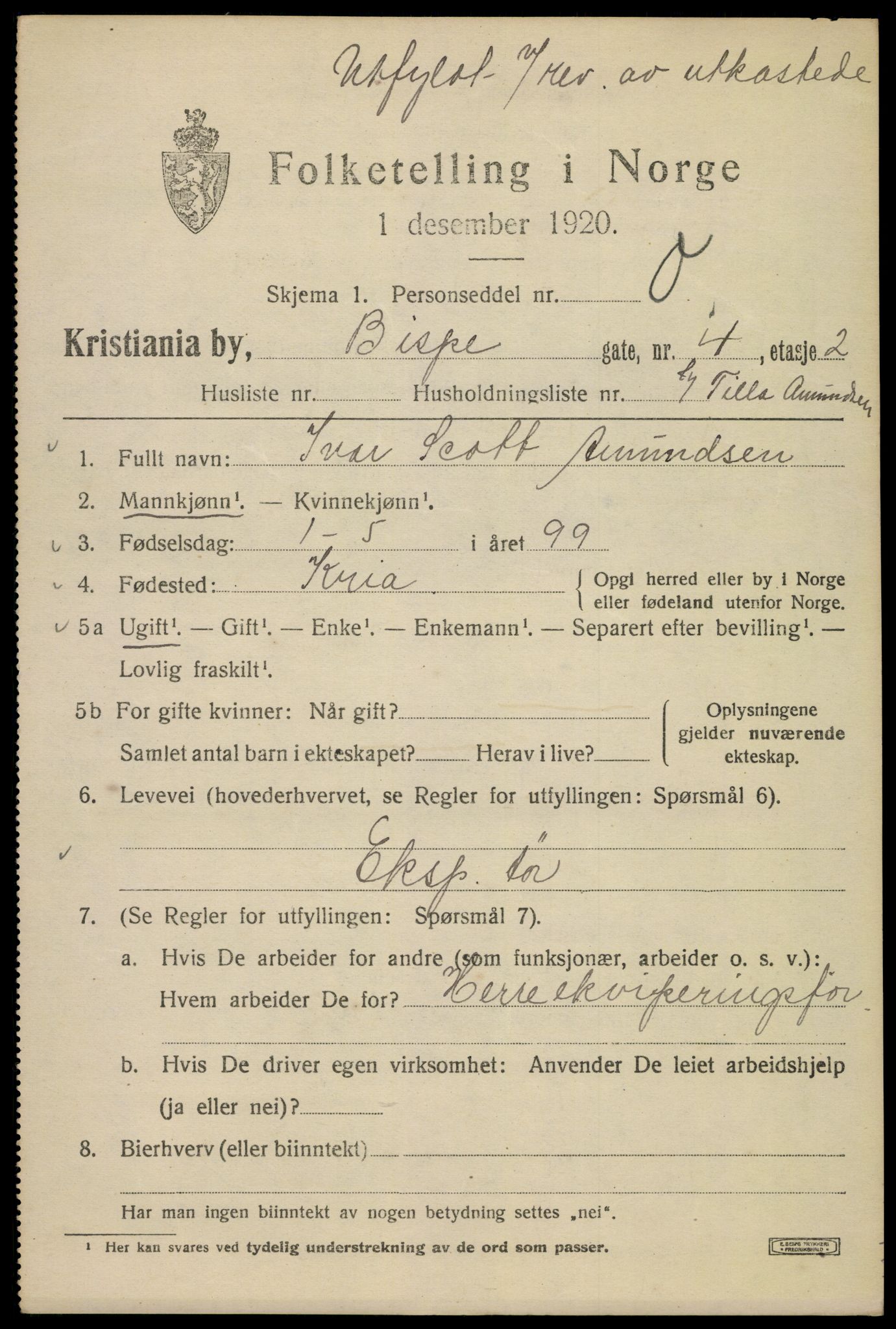 SAO, 1920 census for Kristiania, 1920, p. 157059