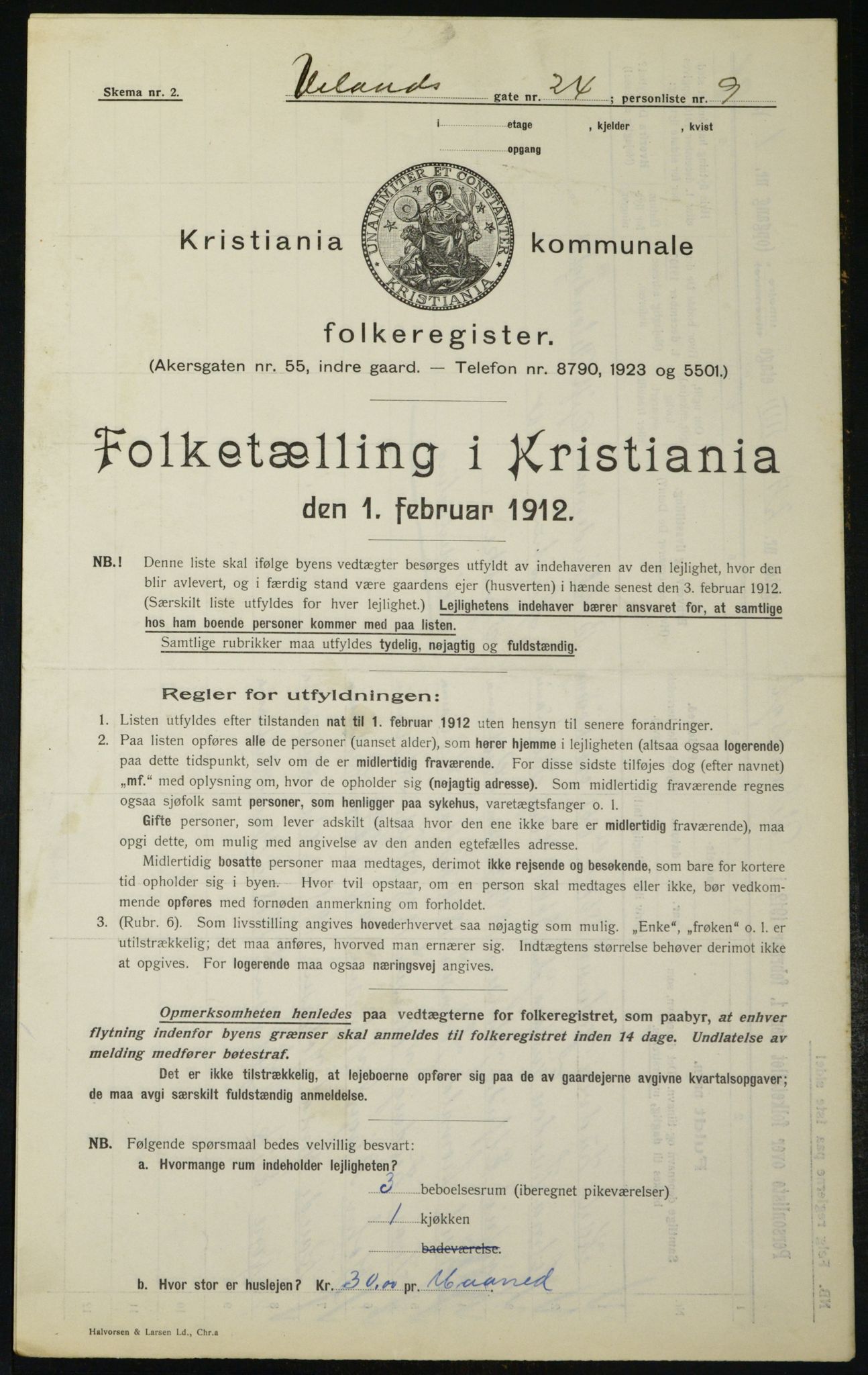 OBA, Municipal Census 1912 for Kristiania, 1912, p. 118707