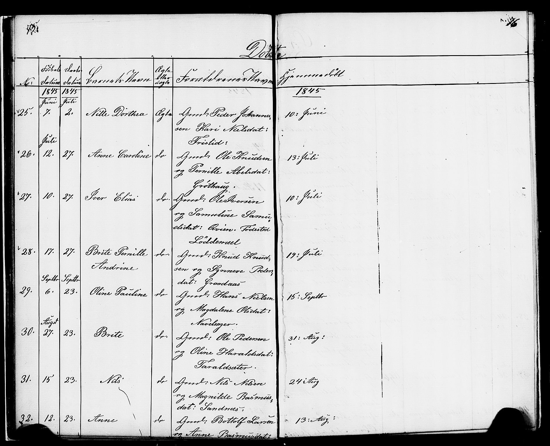 Hornindal sokneprestembete, AV/SAB-A-82401/H/Haa/Haaa/L0001: Parish register (official) no. A 1, 1837-1866, p. 76-77