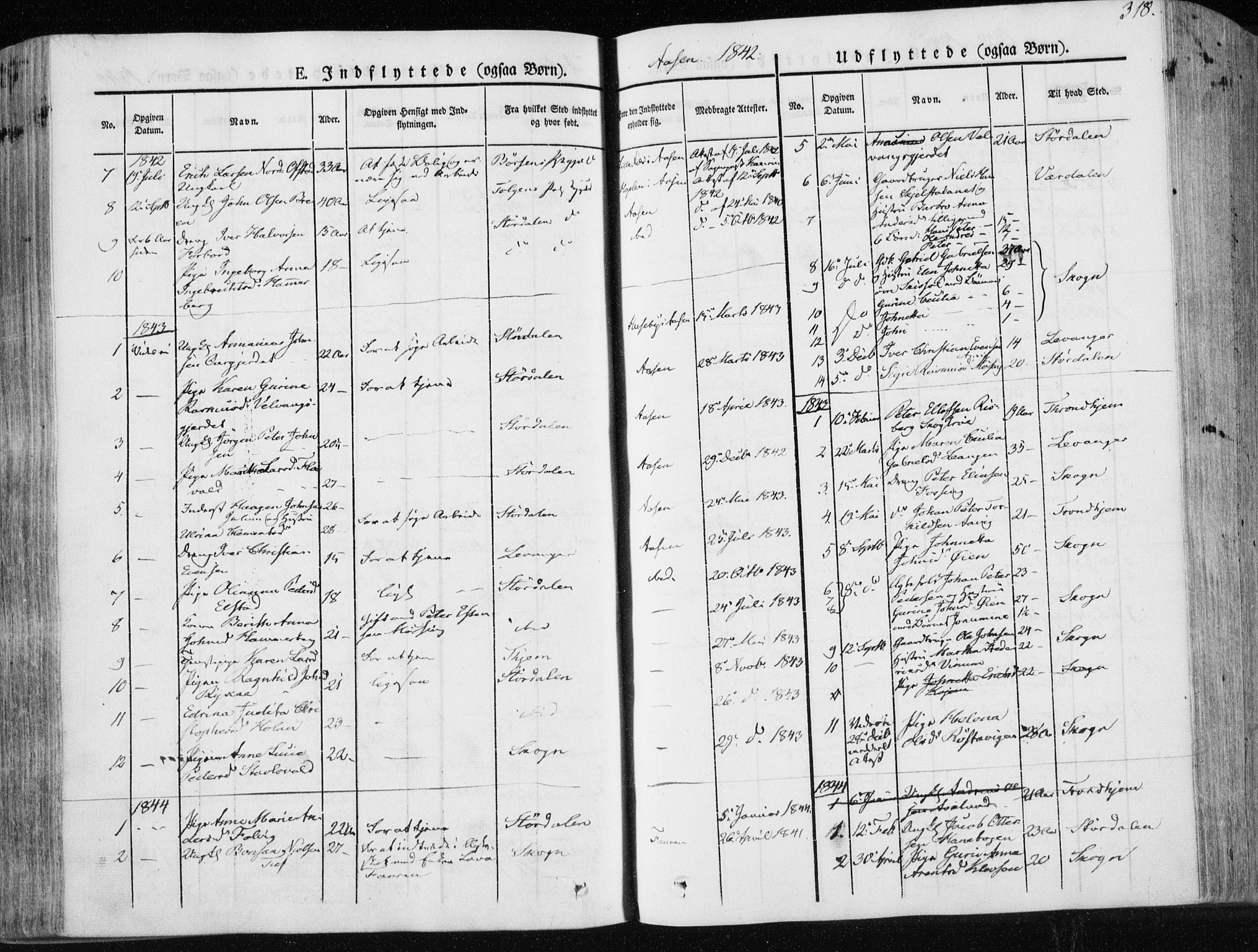 Ministerialprotokoller, klokkerbøker og fødselsregistre - Nord-Trøndelag, SAT/A-1458/713/L0115: Parish register (official) no. 713A06, 1838-1851, p. 318