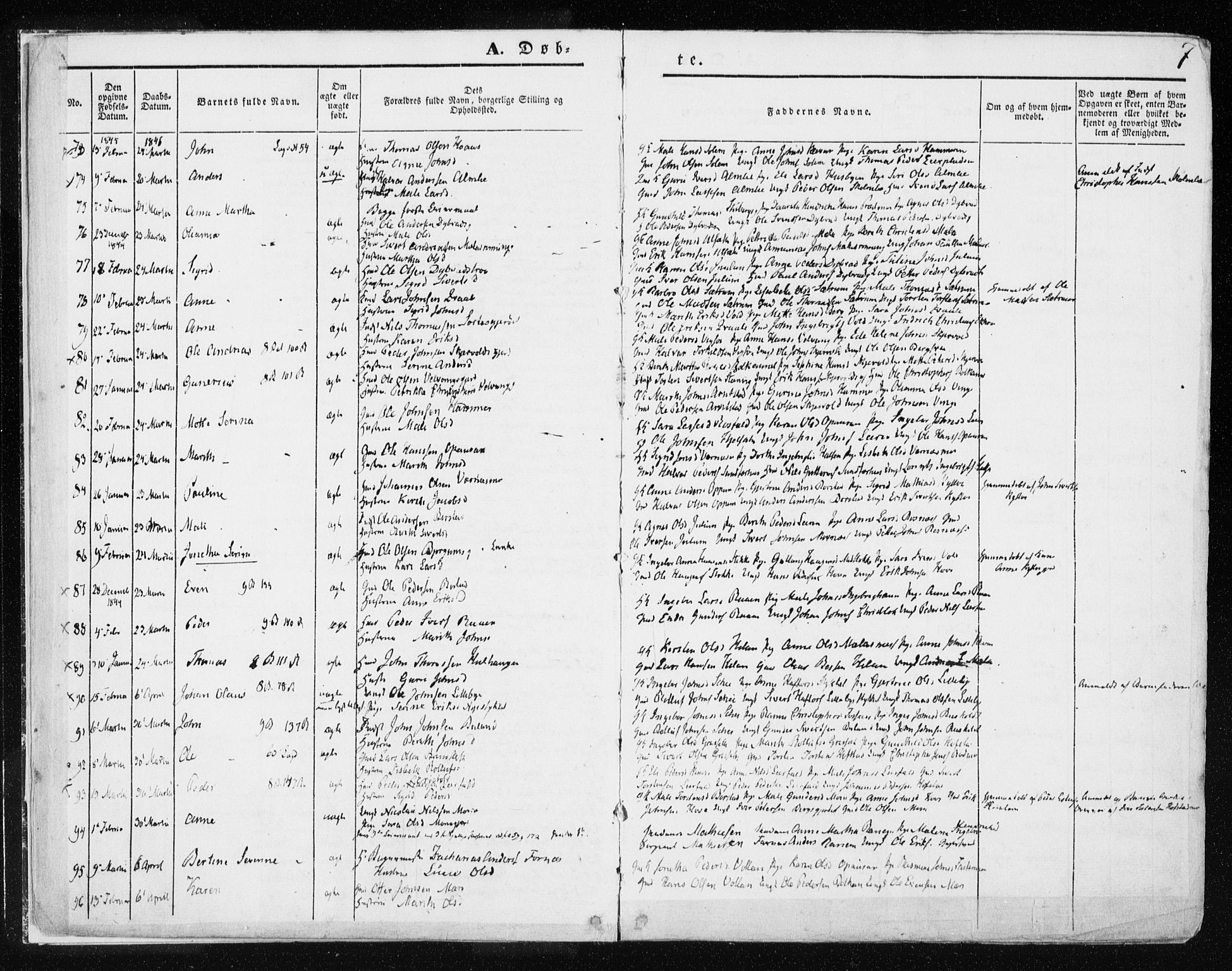 Ministerialprotokoller, klokkerbøker og fødselsregistre - Nord-Trøndelag, SAT/A-1458/709/L0074: Parish register (official) no. 709A14, 1845-1858, p. 7
